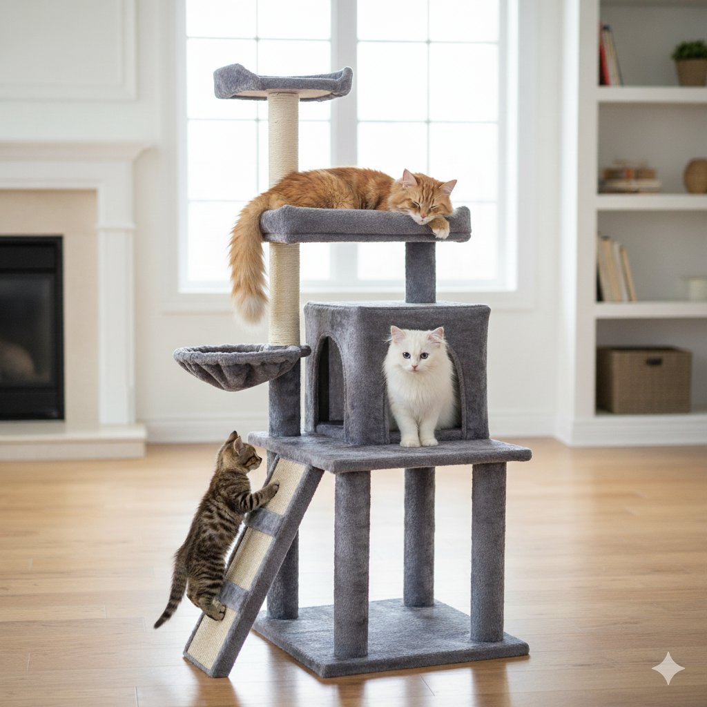 ARBOL RASCADOR GATO MODELO PARIS 49X49X132 CM