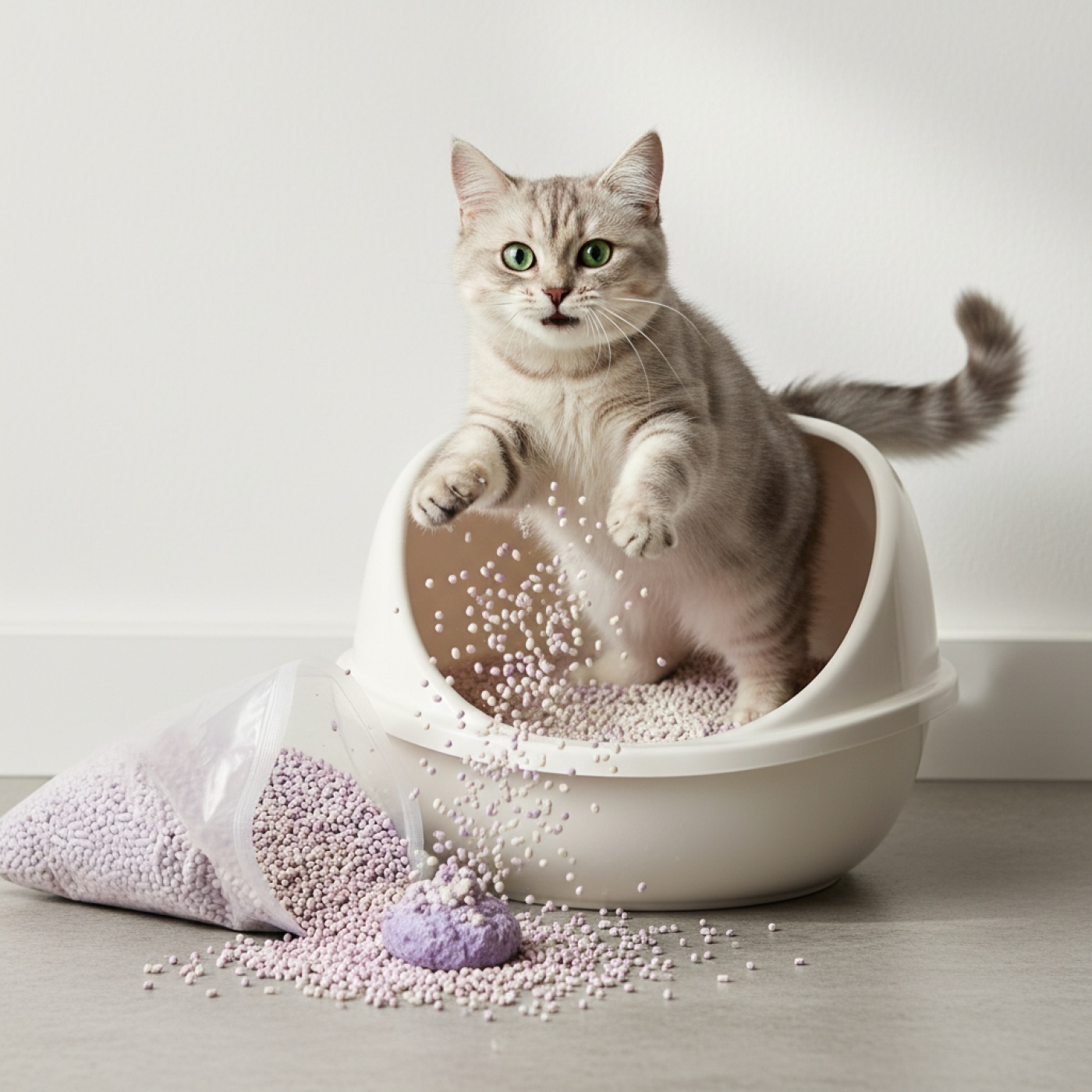 Arena para Gatos Tofu Ecológica Lavanda 2,8 kg (8,4 L) | Biodegradable, Aglomerante y Natural