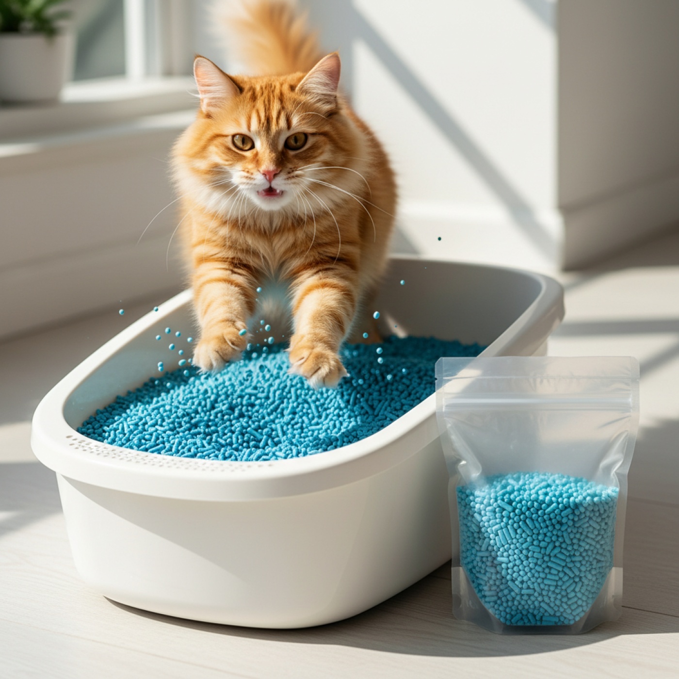 Arena para Gatos Tofu Talco 2,8 kg | Ecológica, Aglomerante y Natural – Moly- 8,4 Litros