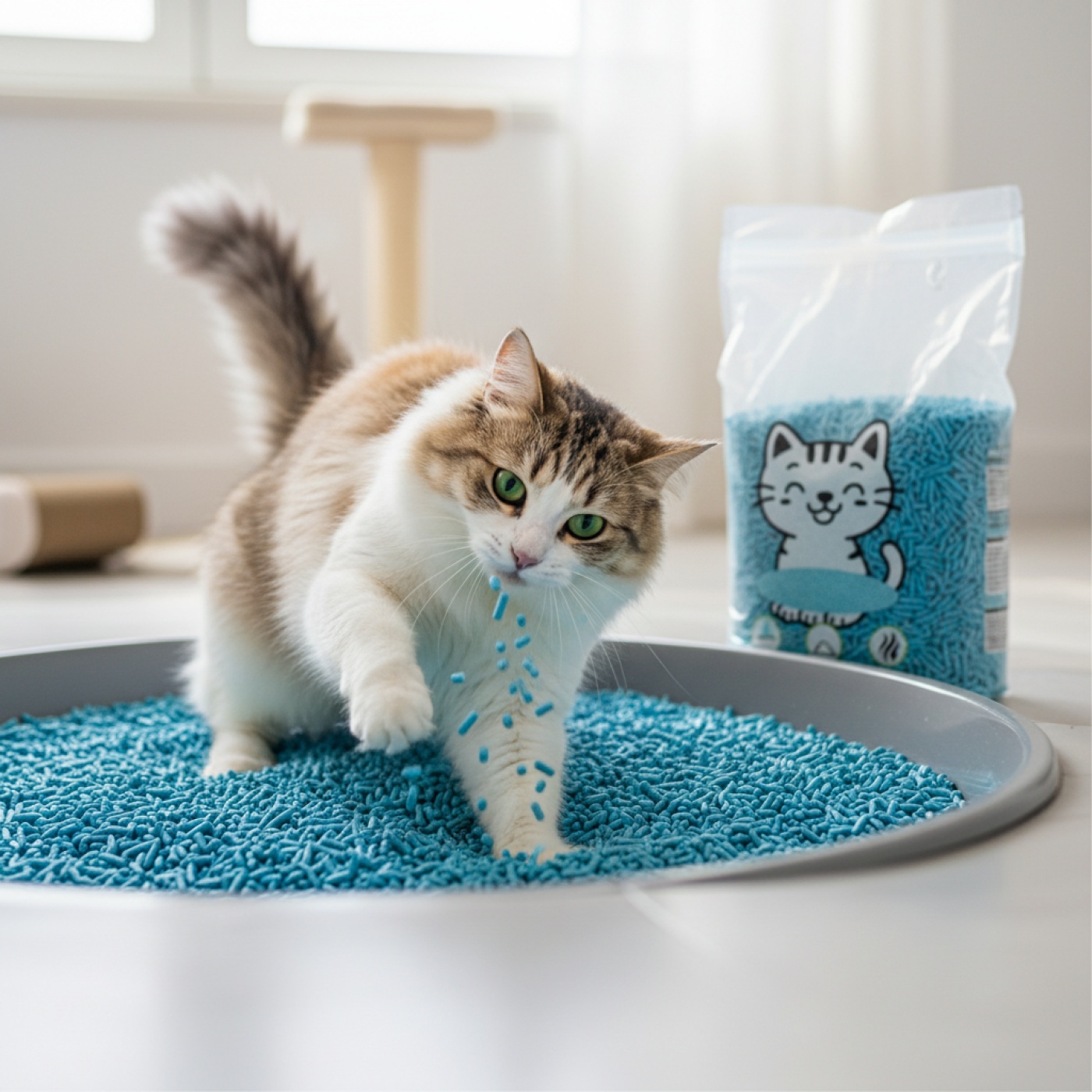 Arena para Gatos Tofu Talco 2,8 kg | Ecológica, Aglomerante y Natural – Moly- 8,4 Litros