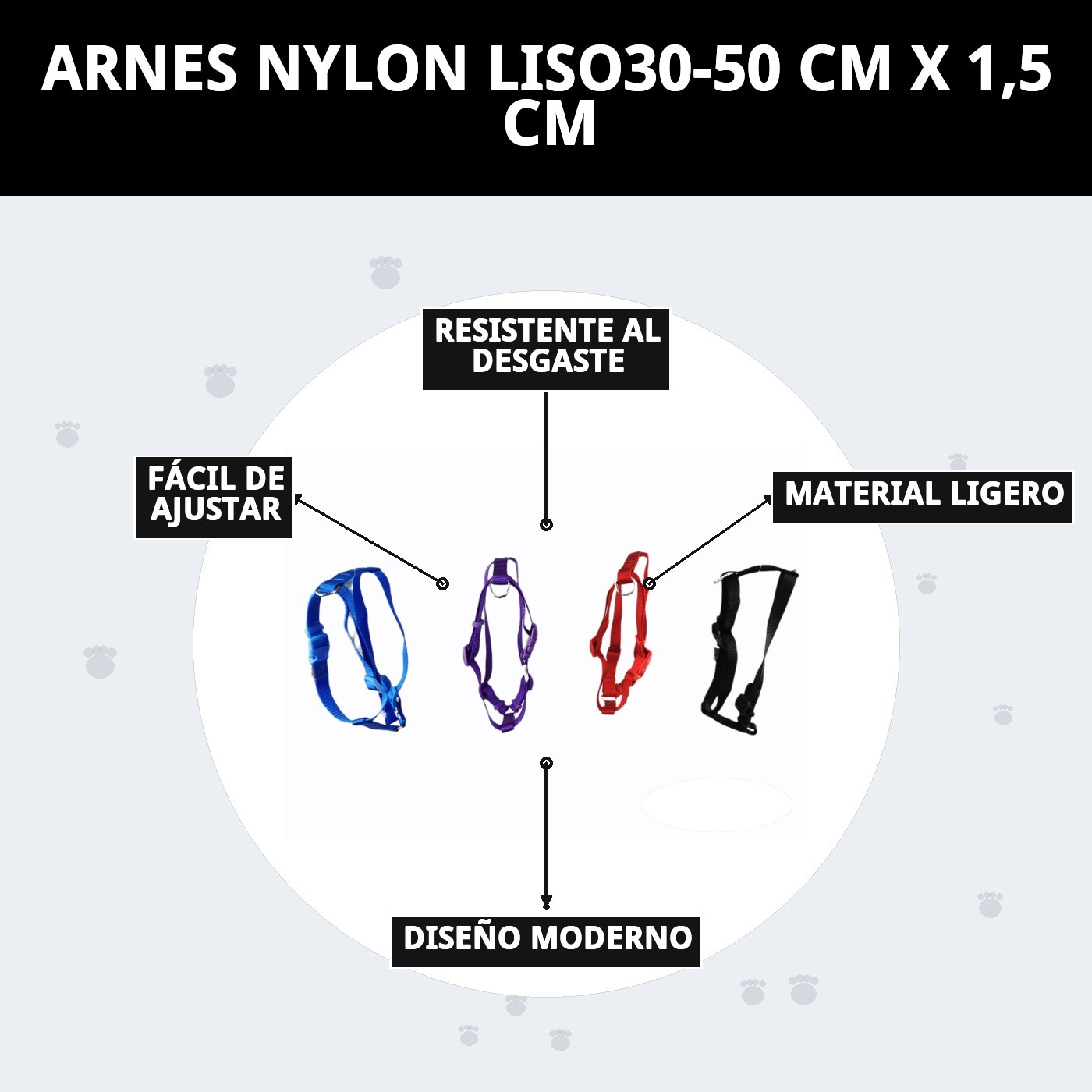 ARNES NYLON LISO30-50 CM X 1,5 CM