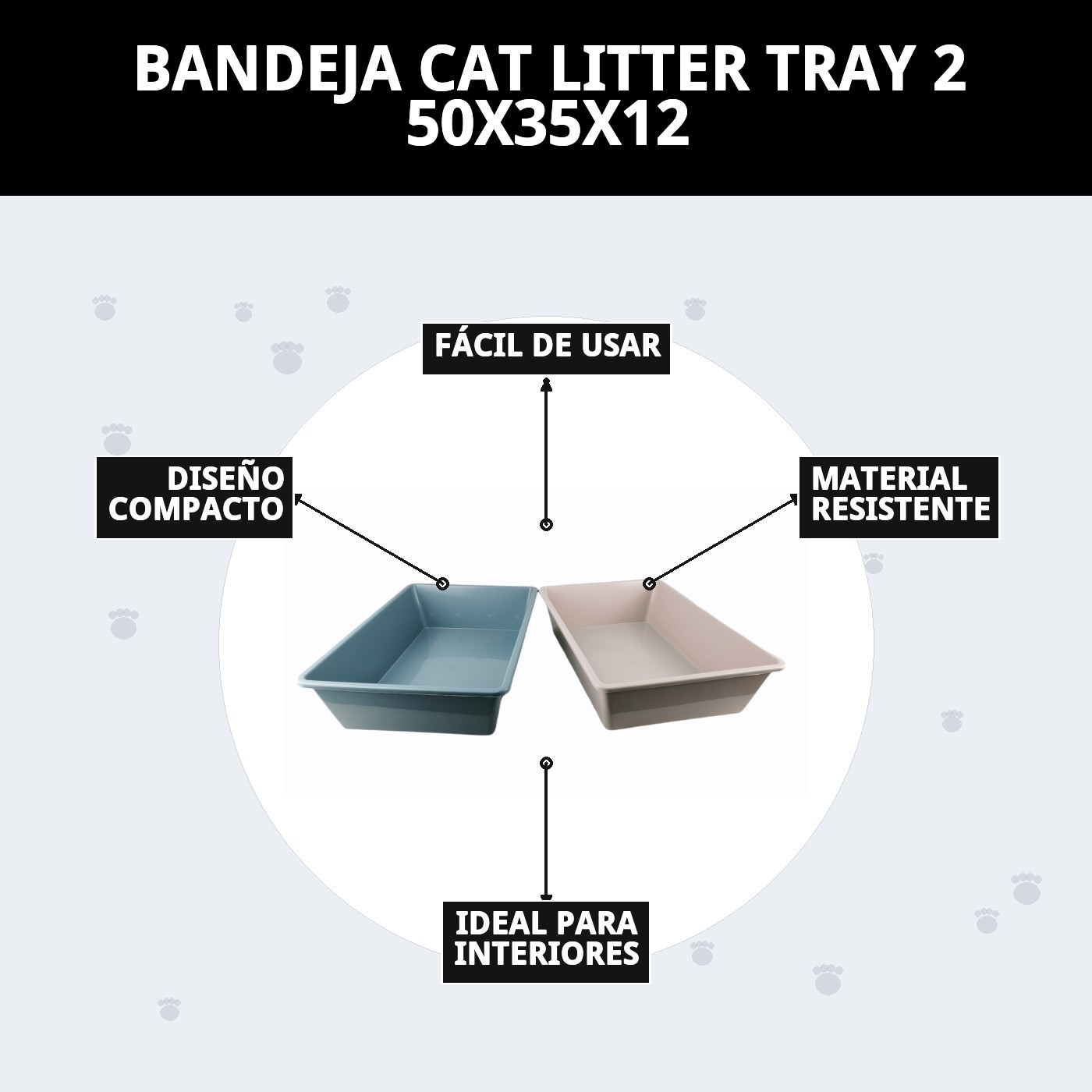 BANDEJA CAT LITTER TRAY 2 50X35X12