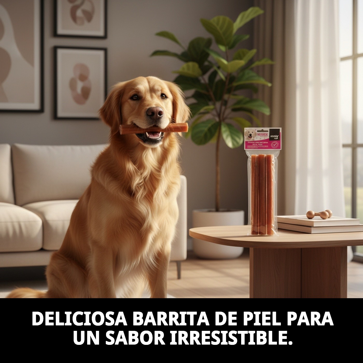 Barrita de Piel 25 cm P-3 Moly | Snack Natural y Resistente para Perros Medianos y Grandes