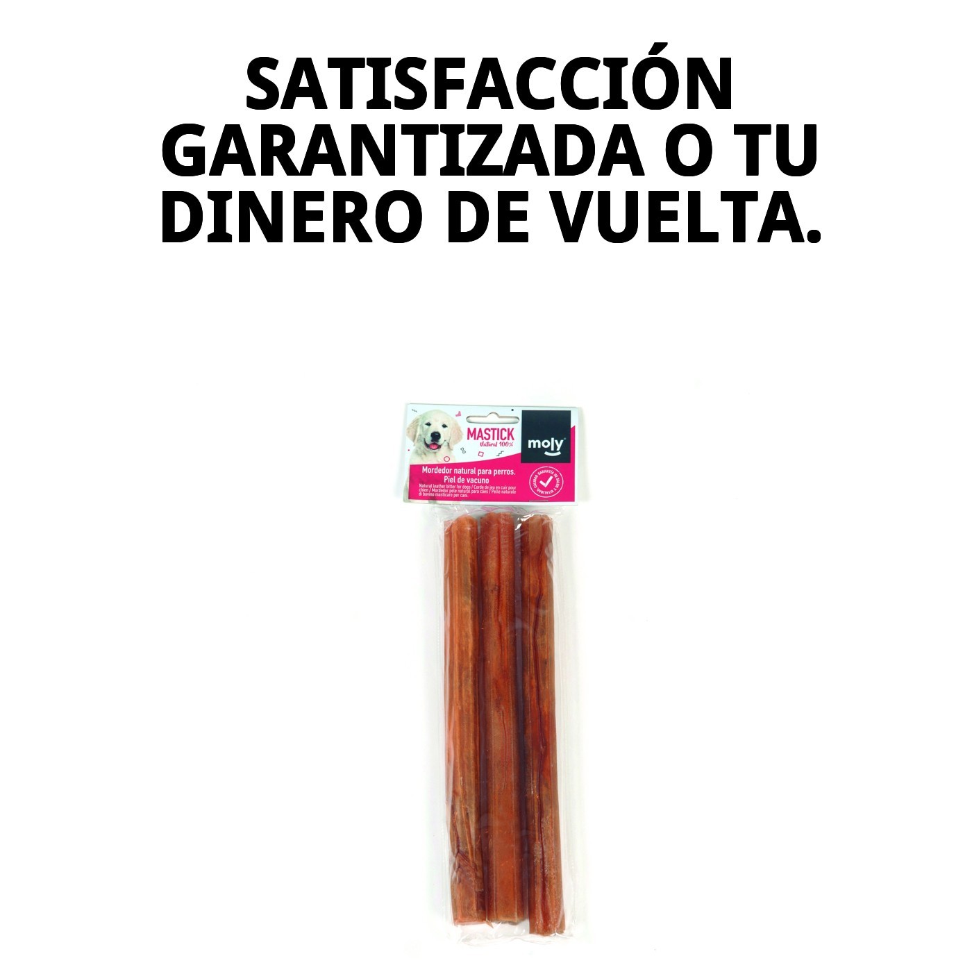 Barrita de Piel 25 cm P-3 Moly | Snack Natural y Resistente para Perros Medianos y Grandes