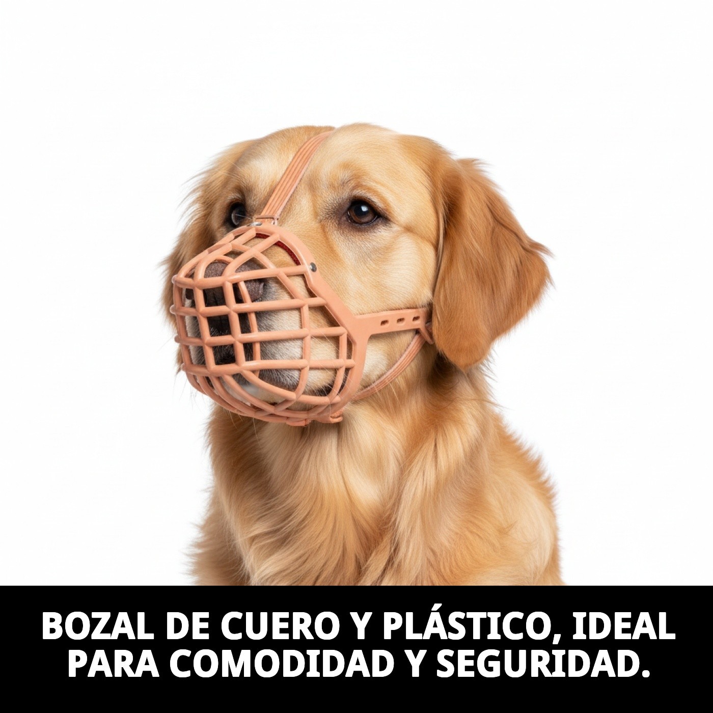 BOZAL CESTA CUERO Y PLASTIC N.3