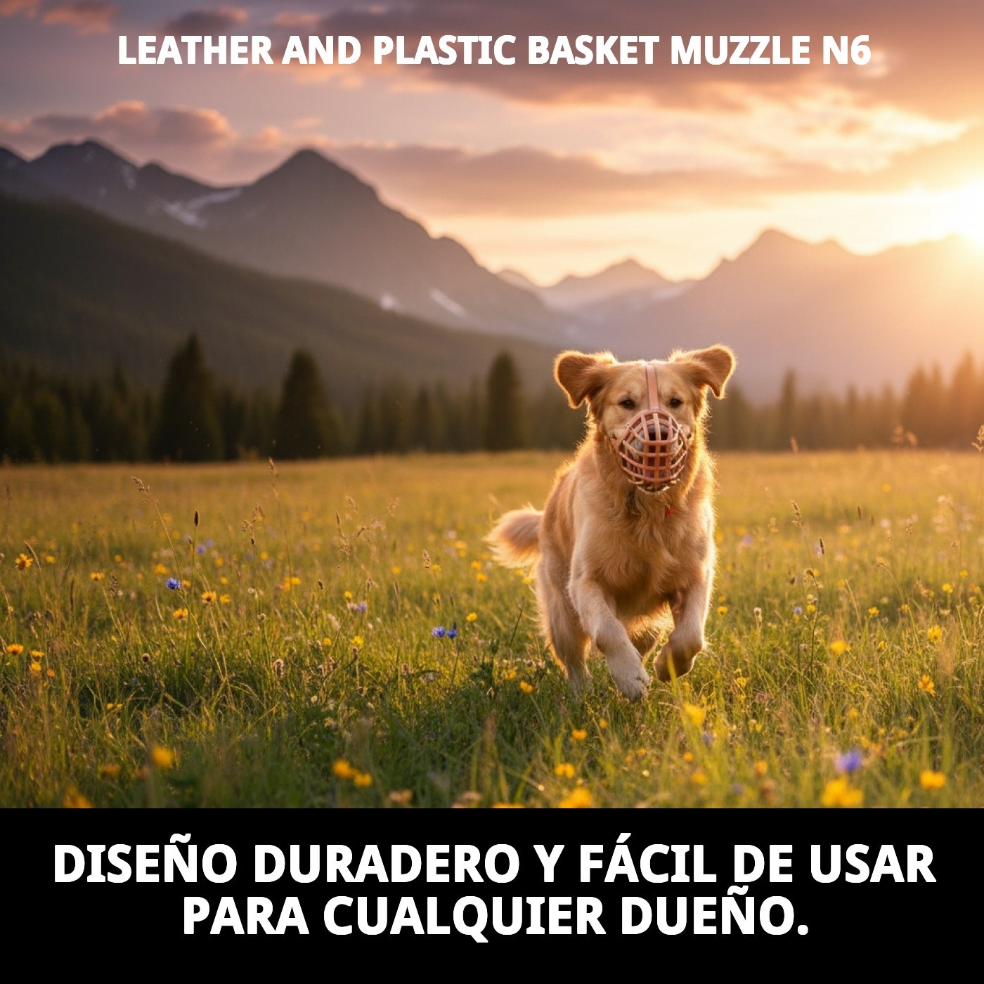 BOZAL CESTA CUERO Y PLASTIC N6