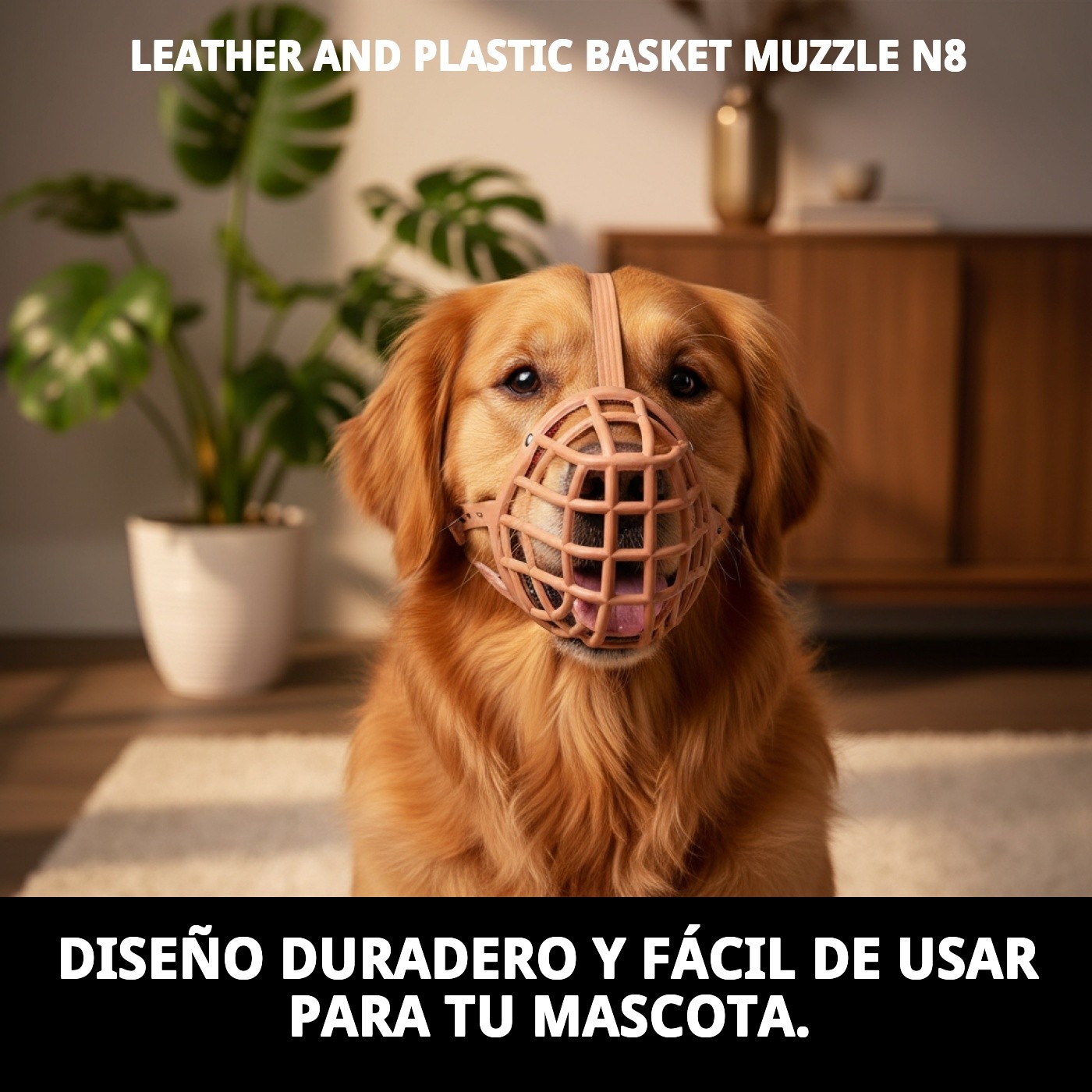 BOZAL CESTA CUERO Y PLASTIC N8