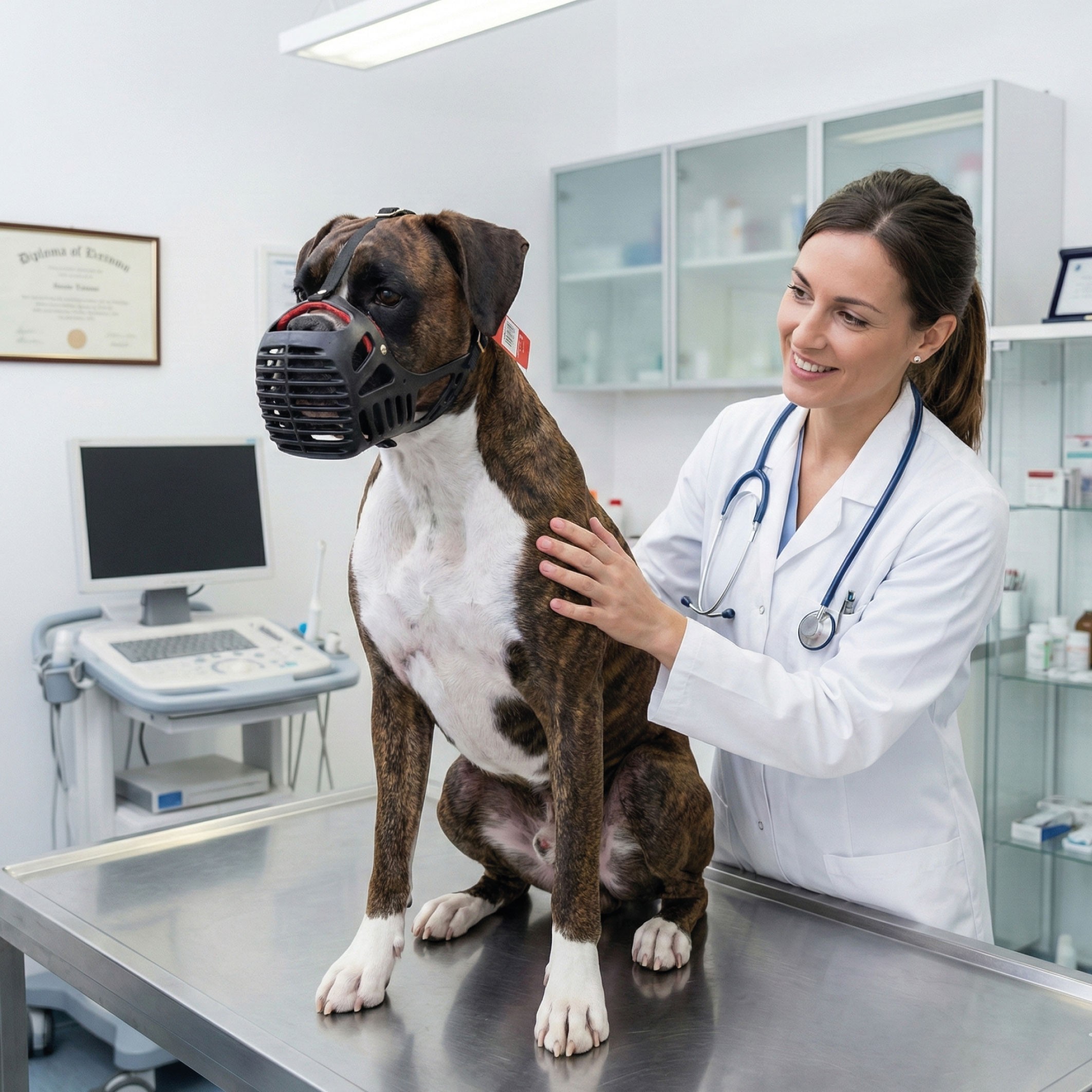 Bozal Cesta para Bóxer Nº4 Moly | Resistente, Cómodo y Transpirable-Especial Perros Hocico Ancho