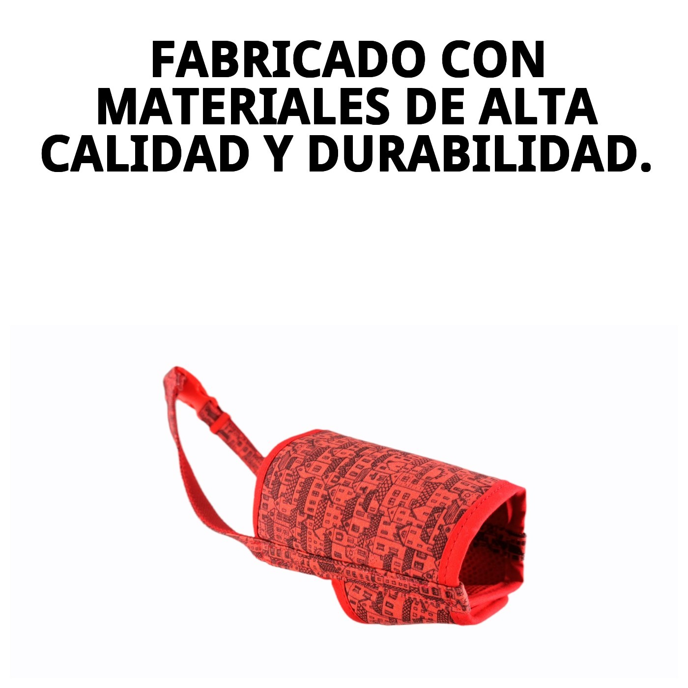 Bozal Deluxe Algodón Casitas Rojas Talla S Moly | Suave, Seguro y Ajustable para Perros Pequeños