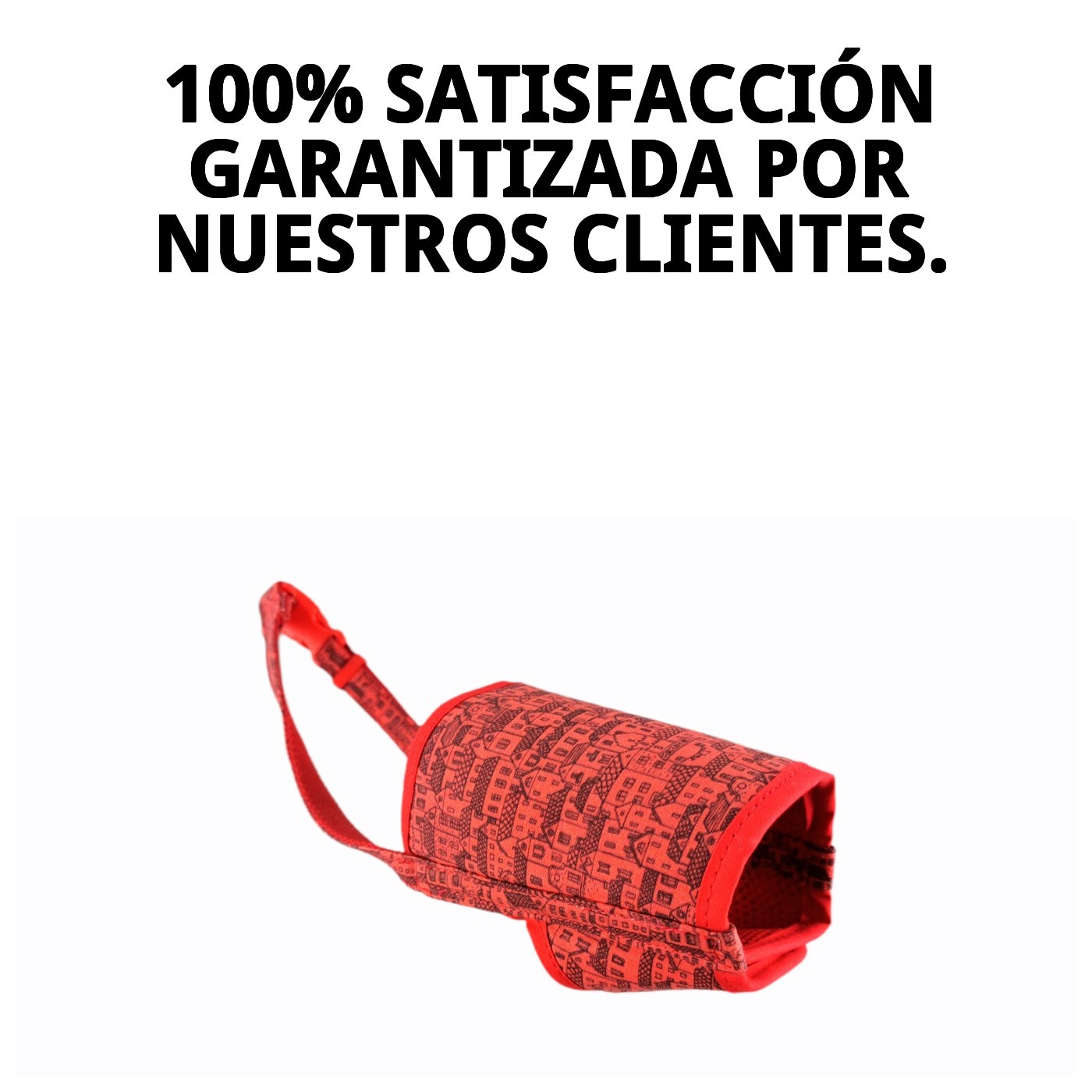 Bozal Deluxe Algodón Casitas Rojas Talla S Moly | Suave, Seguro y Ajustable para Perros Pequeños