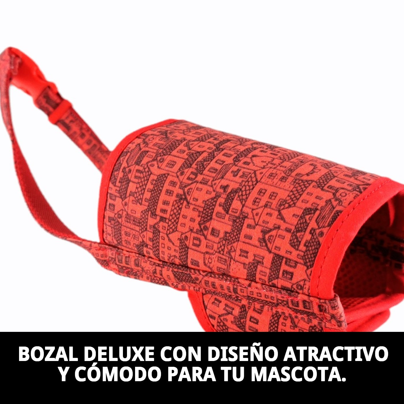 BOZAL DELUXE CASITAS ROJAS T-L