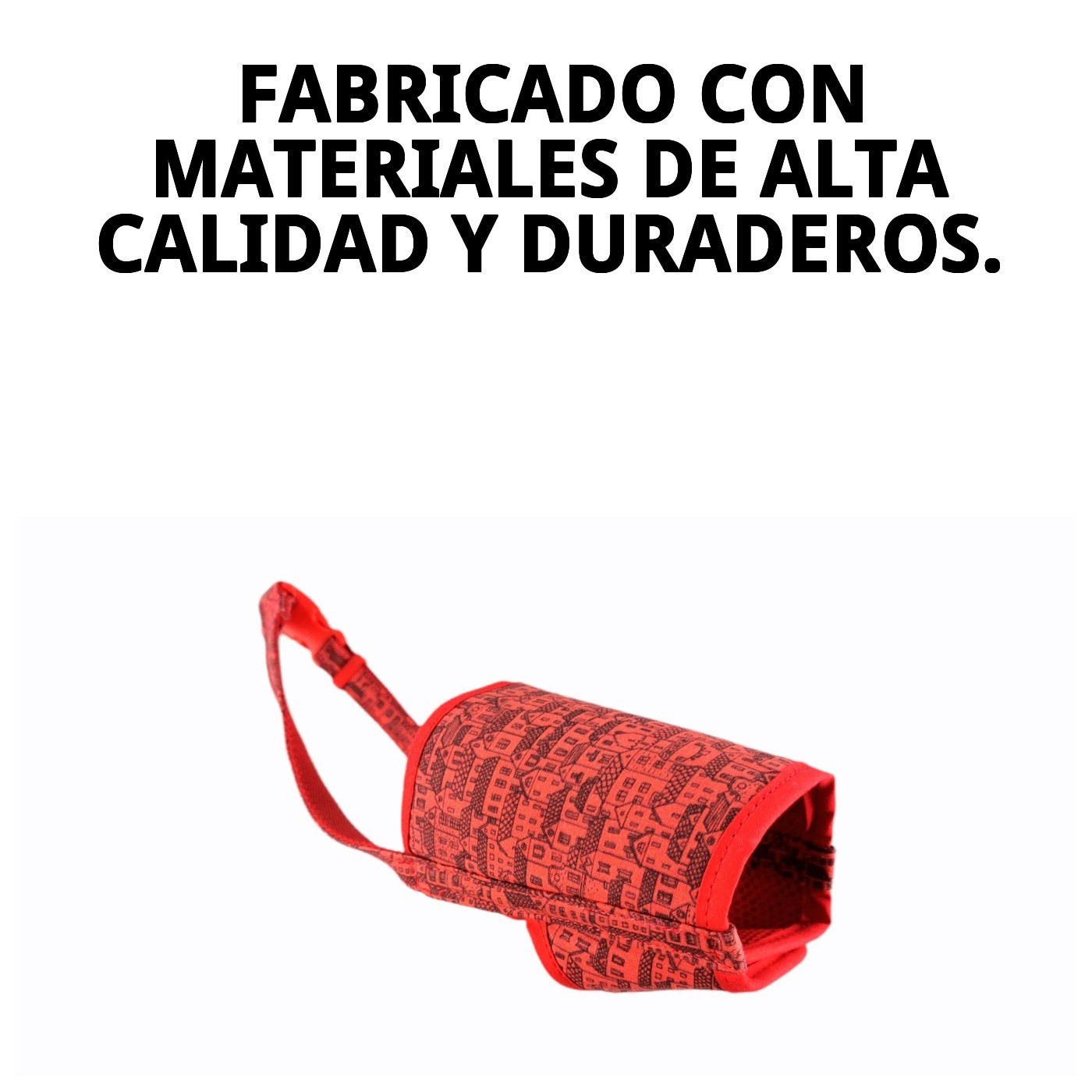 Bozal Deluxe Casitas Rojas Talla M Moly | Suave, Transpirable y Ajustable para Perros Medianos