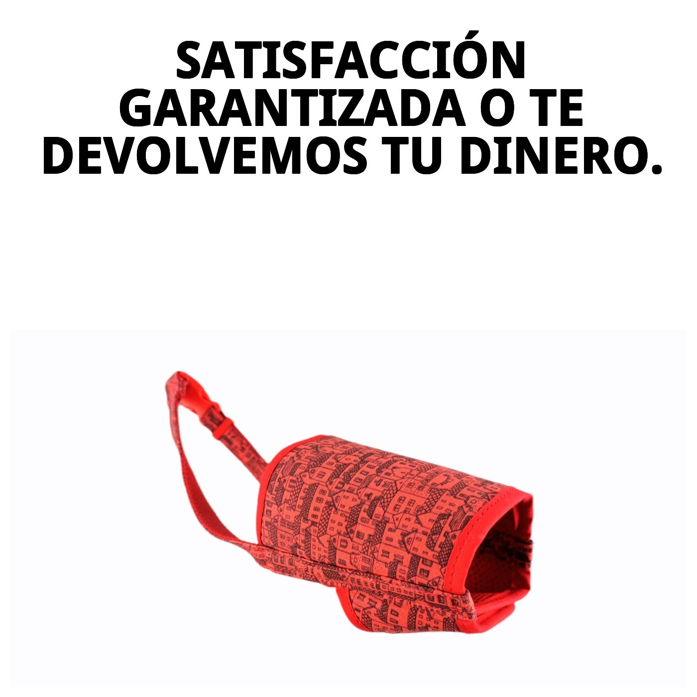 Bozal Deluxe Casitas Rojas Talla M Moly | Suave, Transpirable y Ajustable para Perros Medianos