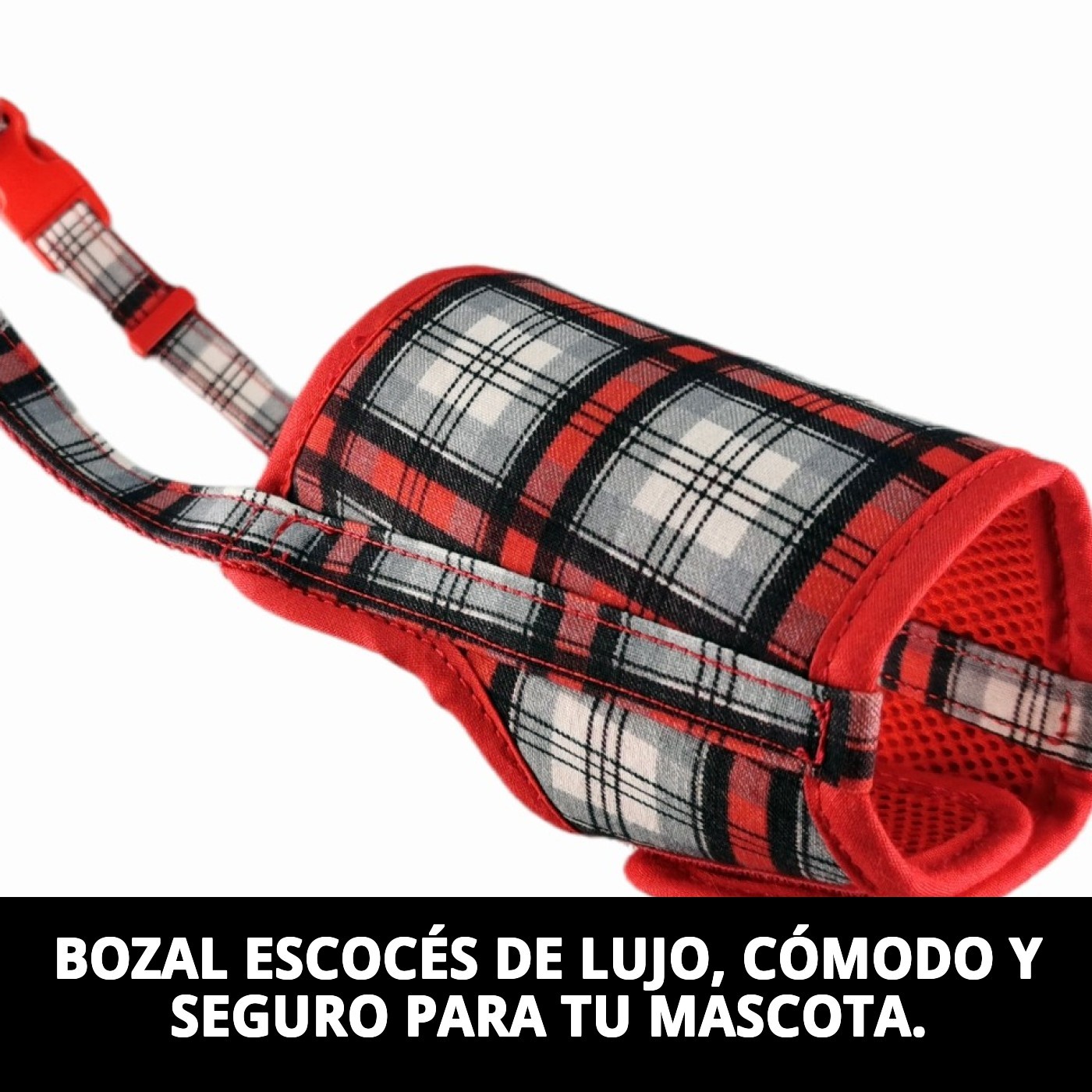 Bozal Deluxe Escocés Talla S Moly | Suave, Transpirable y Ajustable para Perros Pequeños