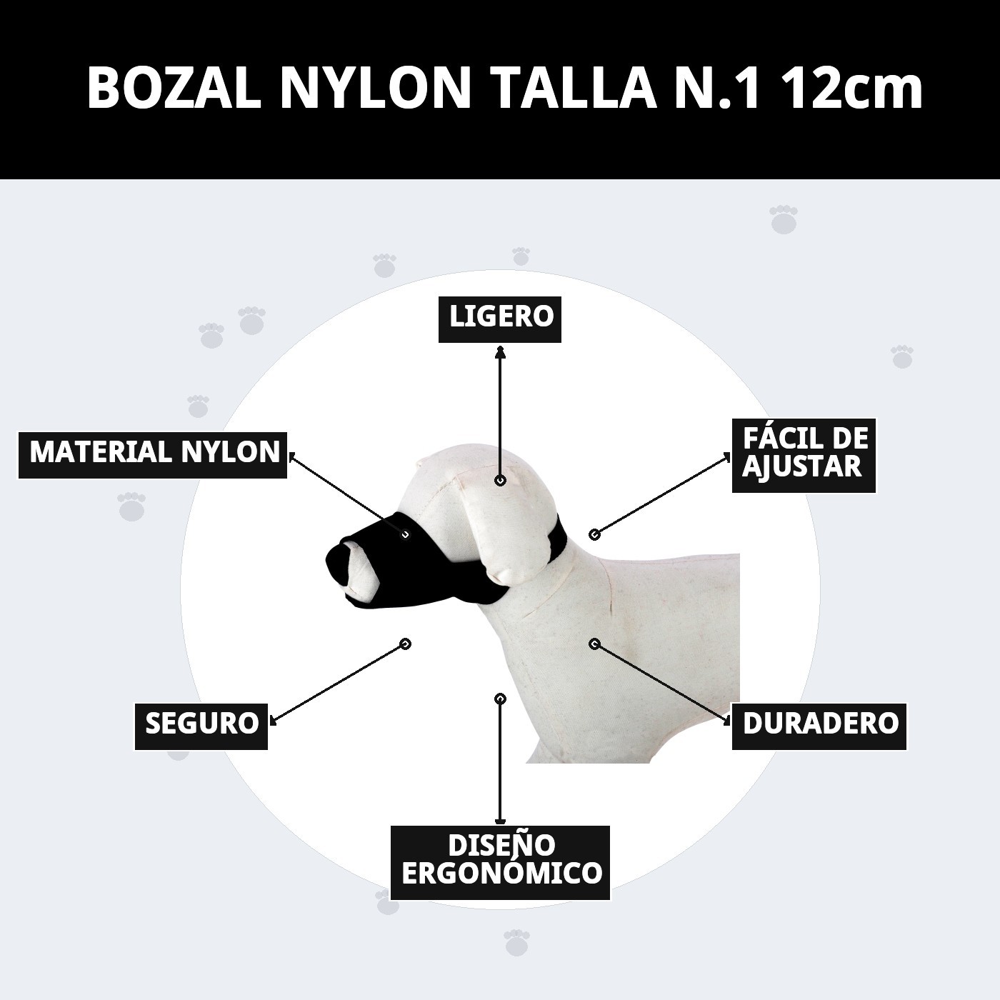 BOZAL NYLON TALLA N.1 12cm
