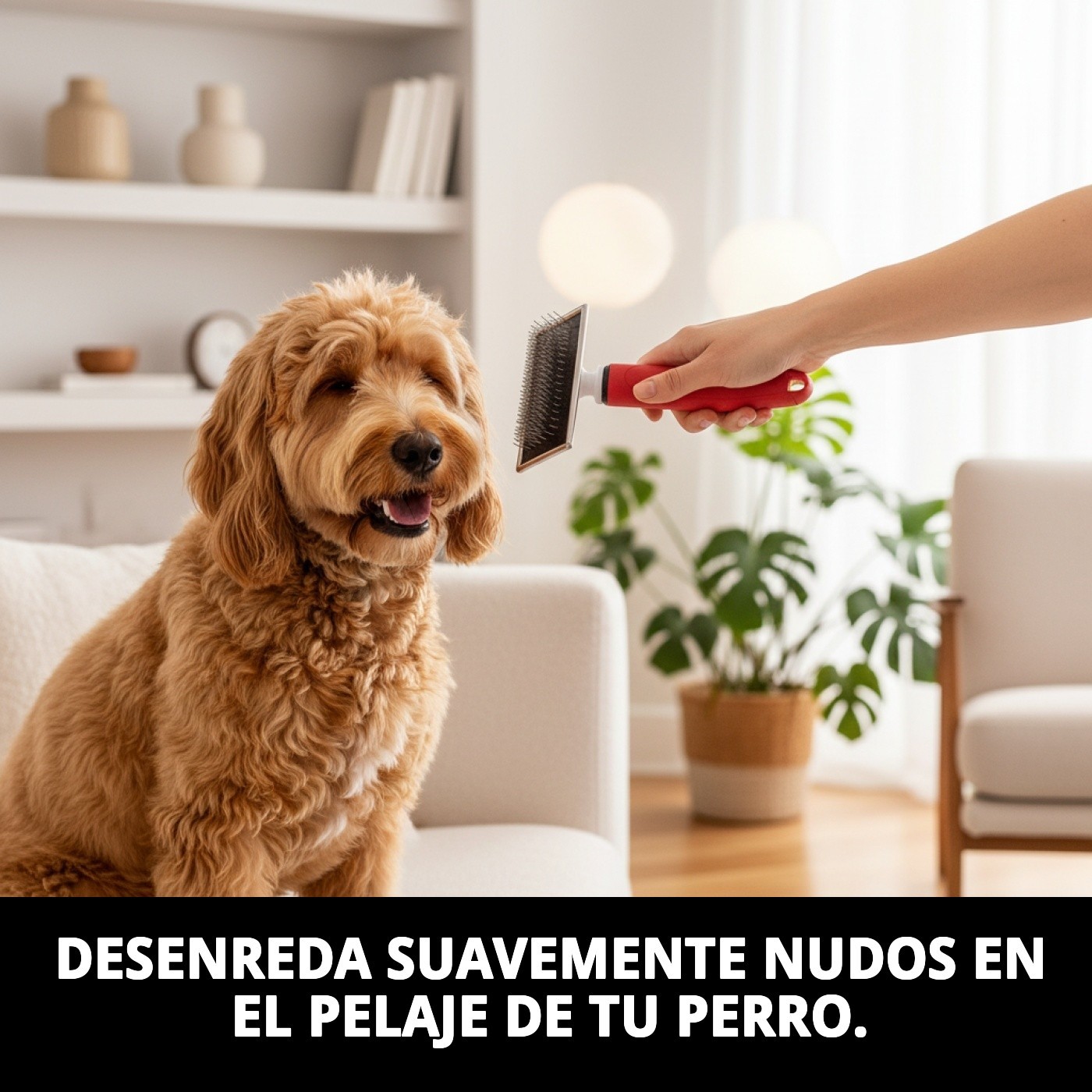 Carda Desenreda Nudos Mediana Moly Confort | Cepillo Profesional para Eliminar Enredos en Perros y Gatos