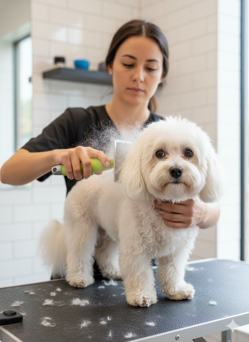 Carda Profesional de Silicona Mango Gel Terapéutico Moly | Cepillo para Perros de Razas Grandes