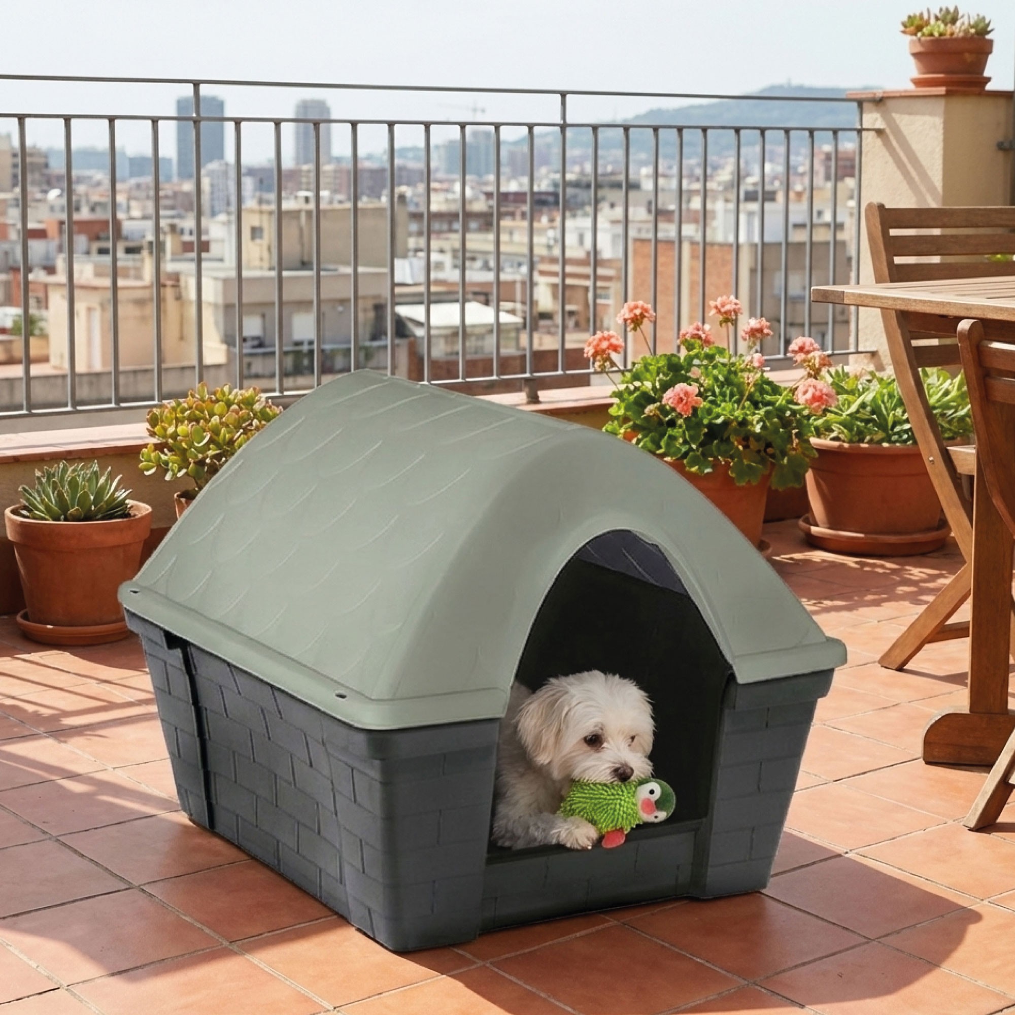 Caseta Happy Medium Stefanplast 82×68×62 cm | Casa para Perros Resistente, Confortable y Fácil de Limpiar