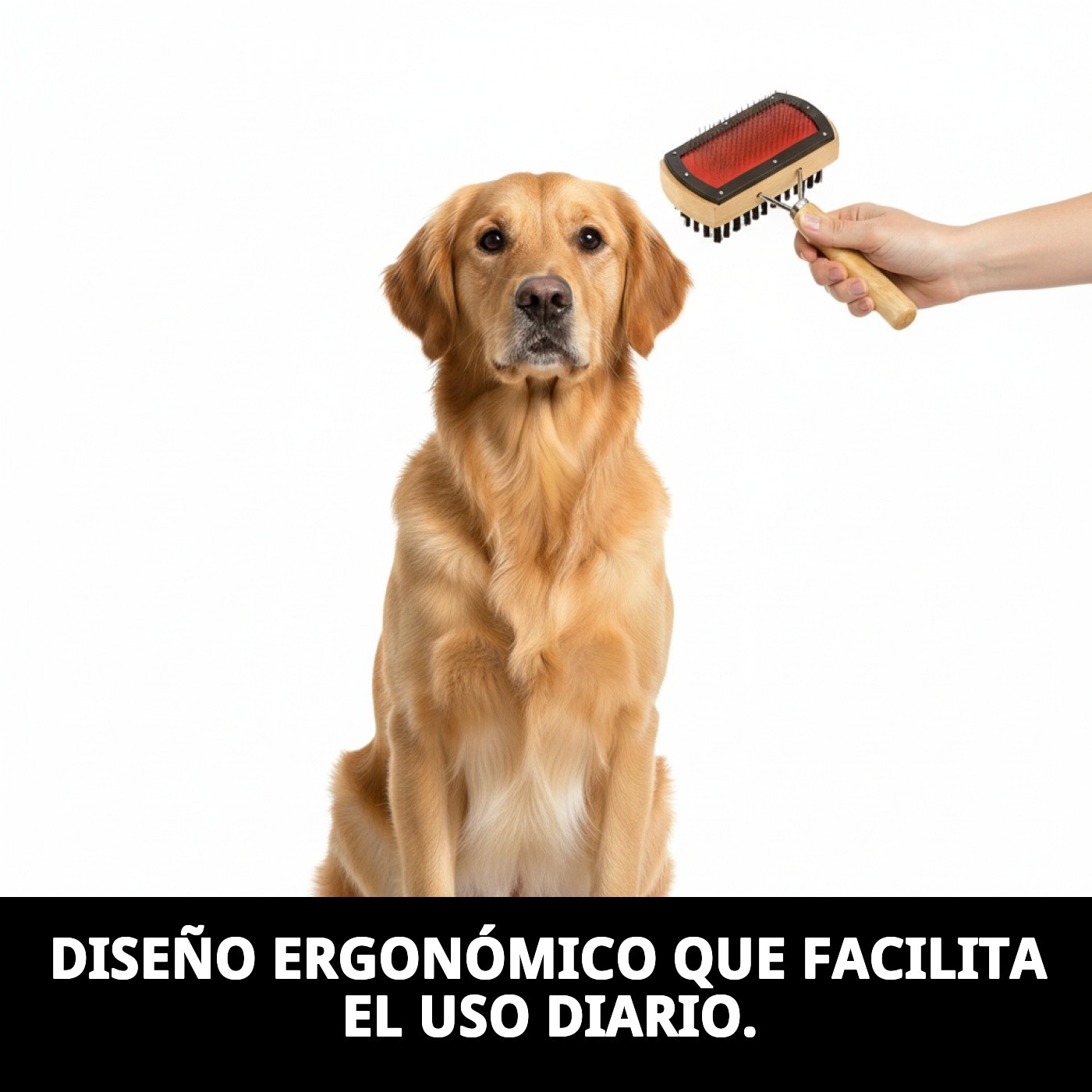 Cepillo Bambú Carda Doble Moly | Cepillado Profesional 2 en 1 para Pelajes Medios y Largos