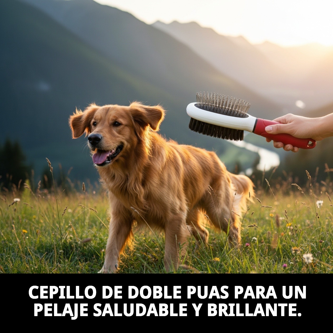 Cepillo de Púas Doble Moly Confort | Cepillado 2 en 1 para Desenredar y Suavizar el Pelaje
