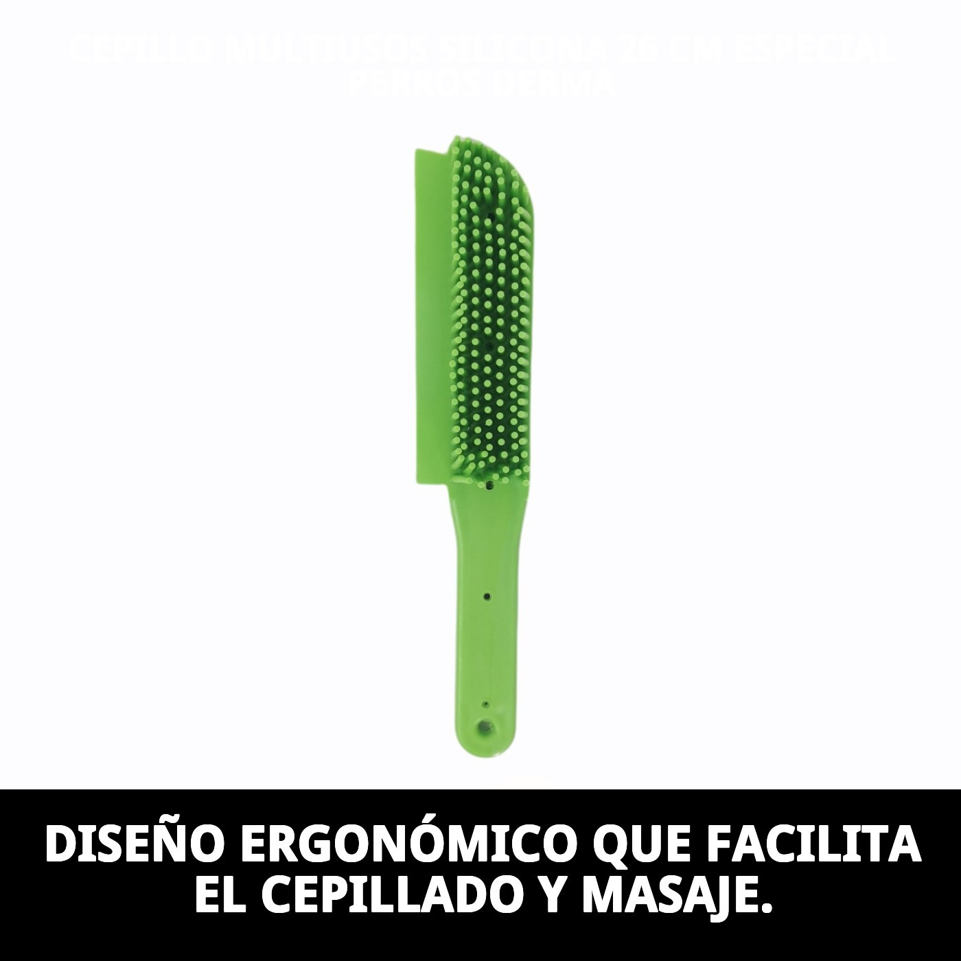 Cepillo Multiusos de Silicona 26 cm Moly | Especial para Perros con Dermatitis y Piel Sensible