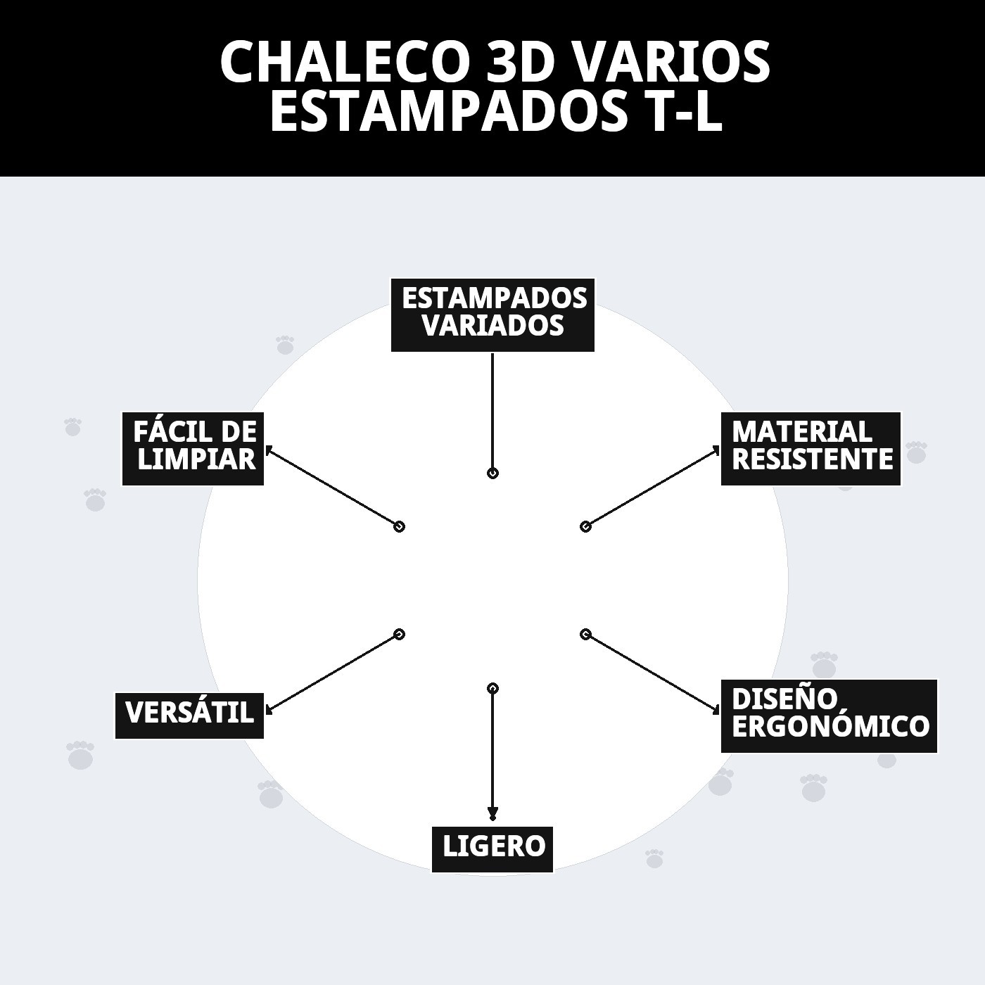CHALECO 3D VARIOS ESTAMPADOS T-L