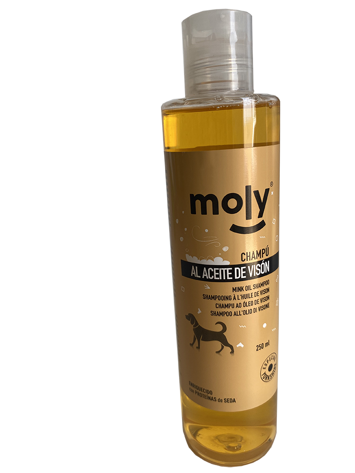 Champú Aceite de Visón 250 ml Moly | Especial Yorkshire para Brillo, Suavidad y Nutrición Profunda