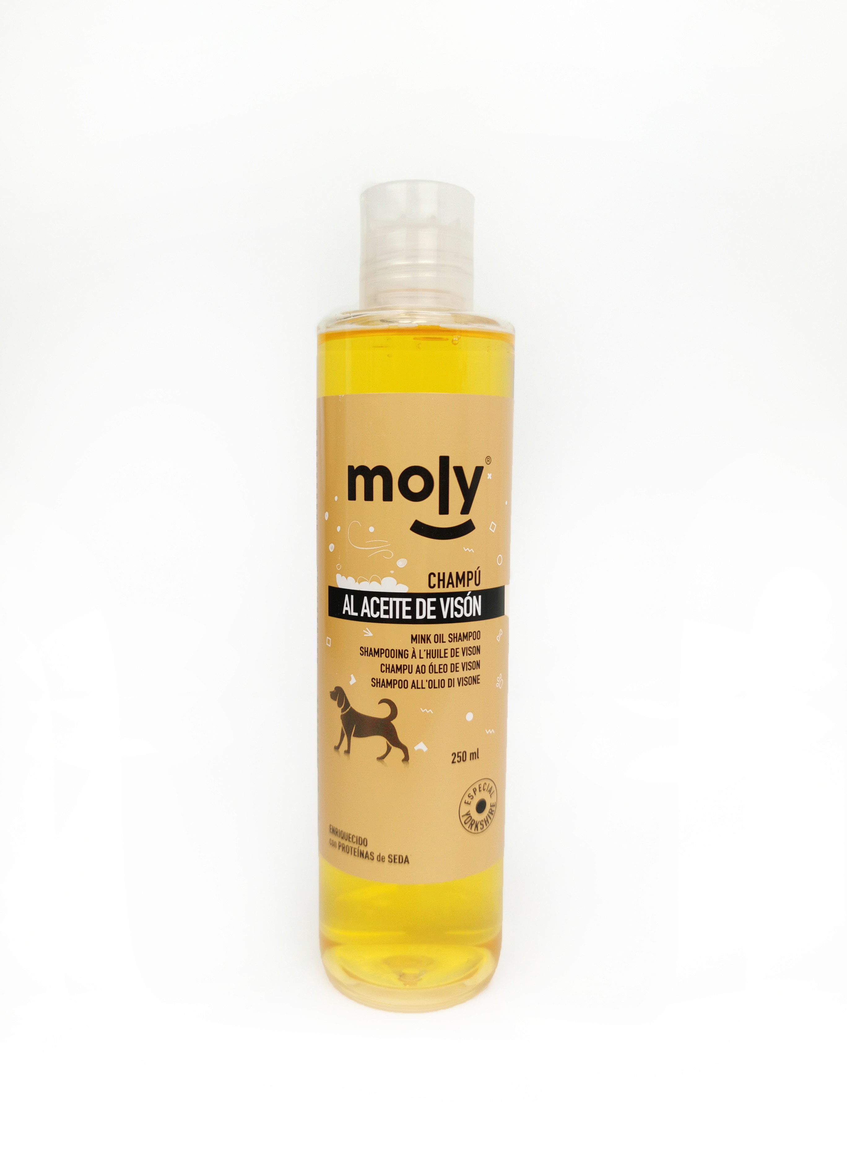 Champú Aceite de Visón 250 ml Moly | Especial Yorkshire para Brillo, Suavidad y Nutrición Profunda