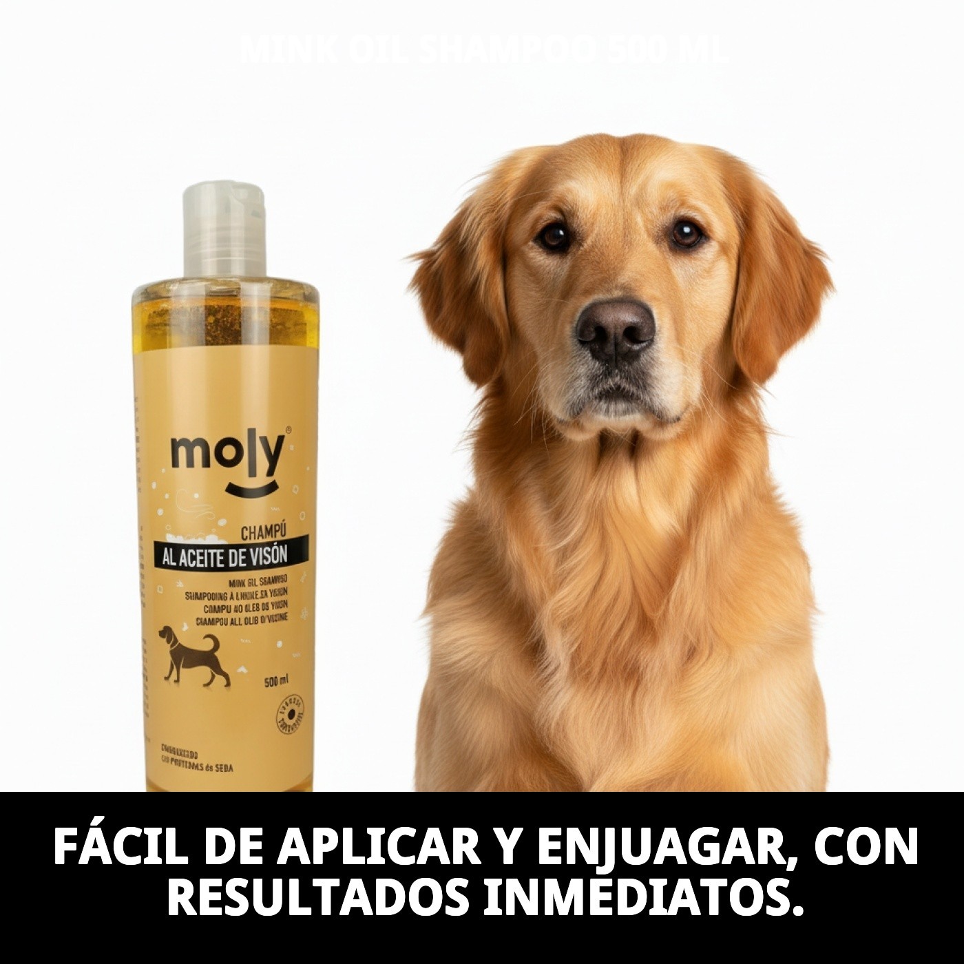 Champú Aceite de Visón 500 ml Moly | Nutrición Profunda y Brillo Intenso para Pelos Largos y Delicados