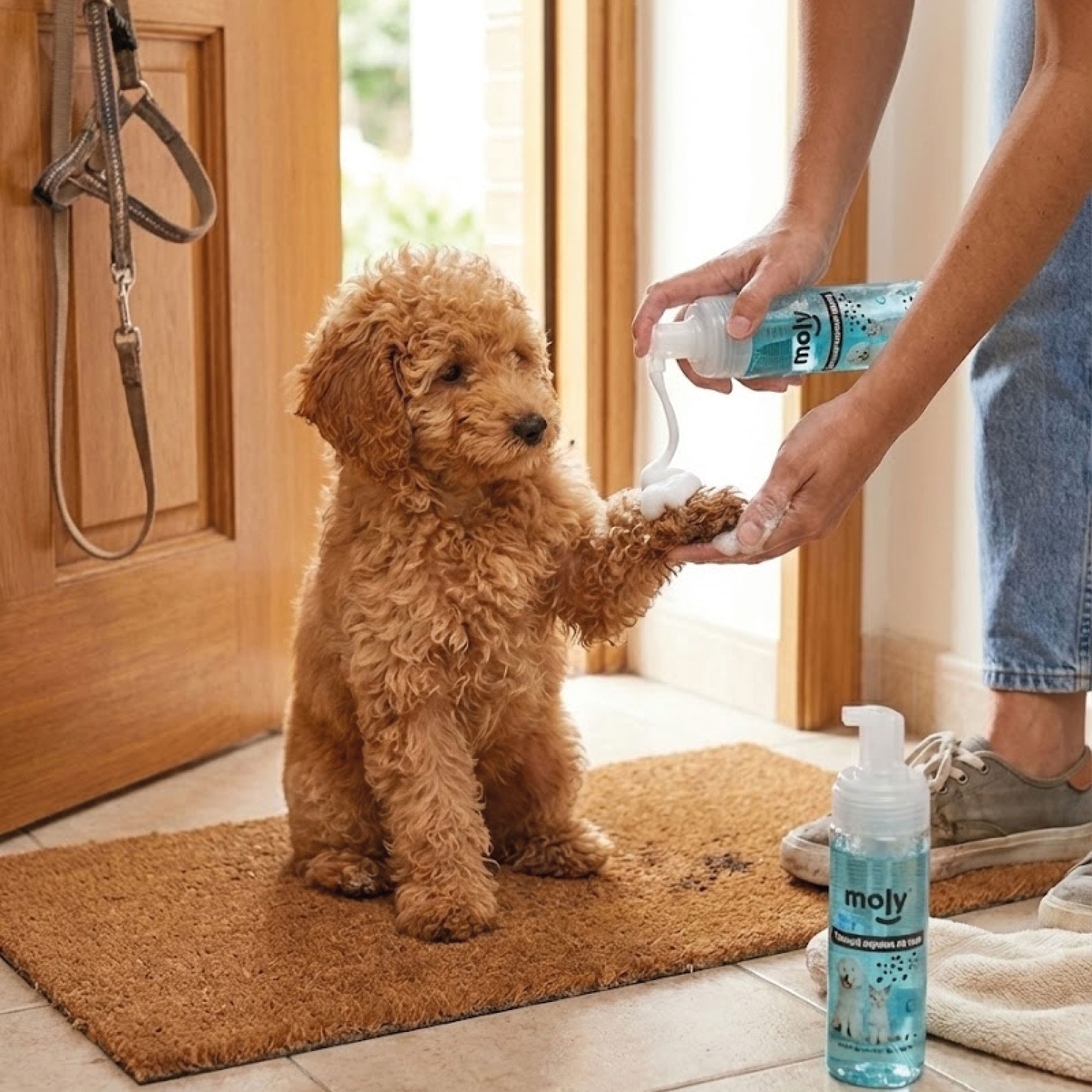 Champú en Seco en Espuma 150 ml Moly | Limpieza Rápida sin Agua para Perros y Gatos