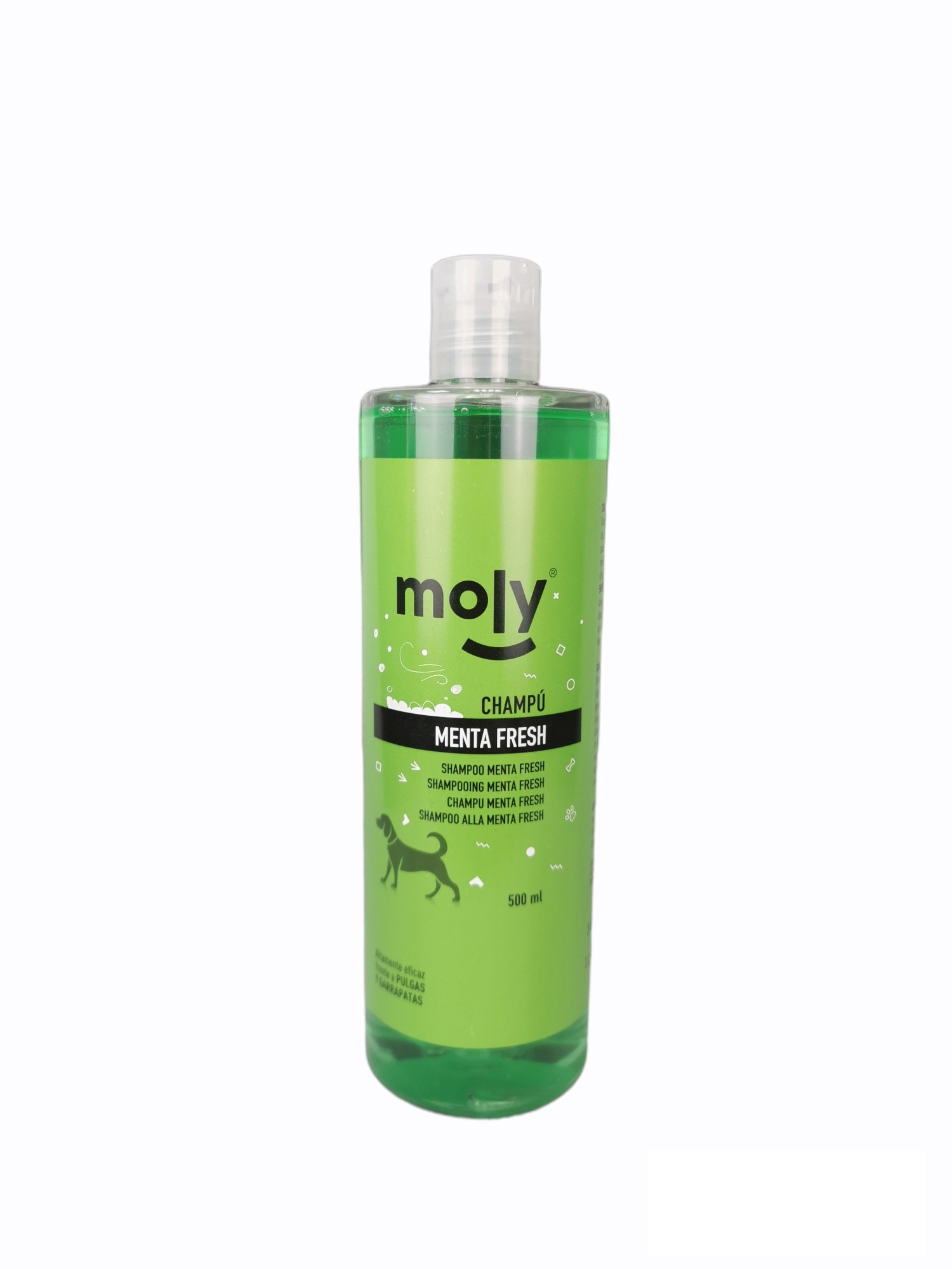 Champú Menta Fresh 500 ml Moly | Frescor Intenso y Limpieza Profunda para Todo Tipo de Perros
