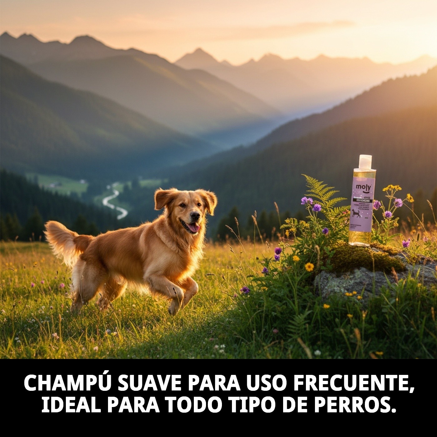 Champú Uso Frecuente 250 ml Moly | Limpieza Suave y Diaria para Todo Tipo de Perros