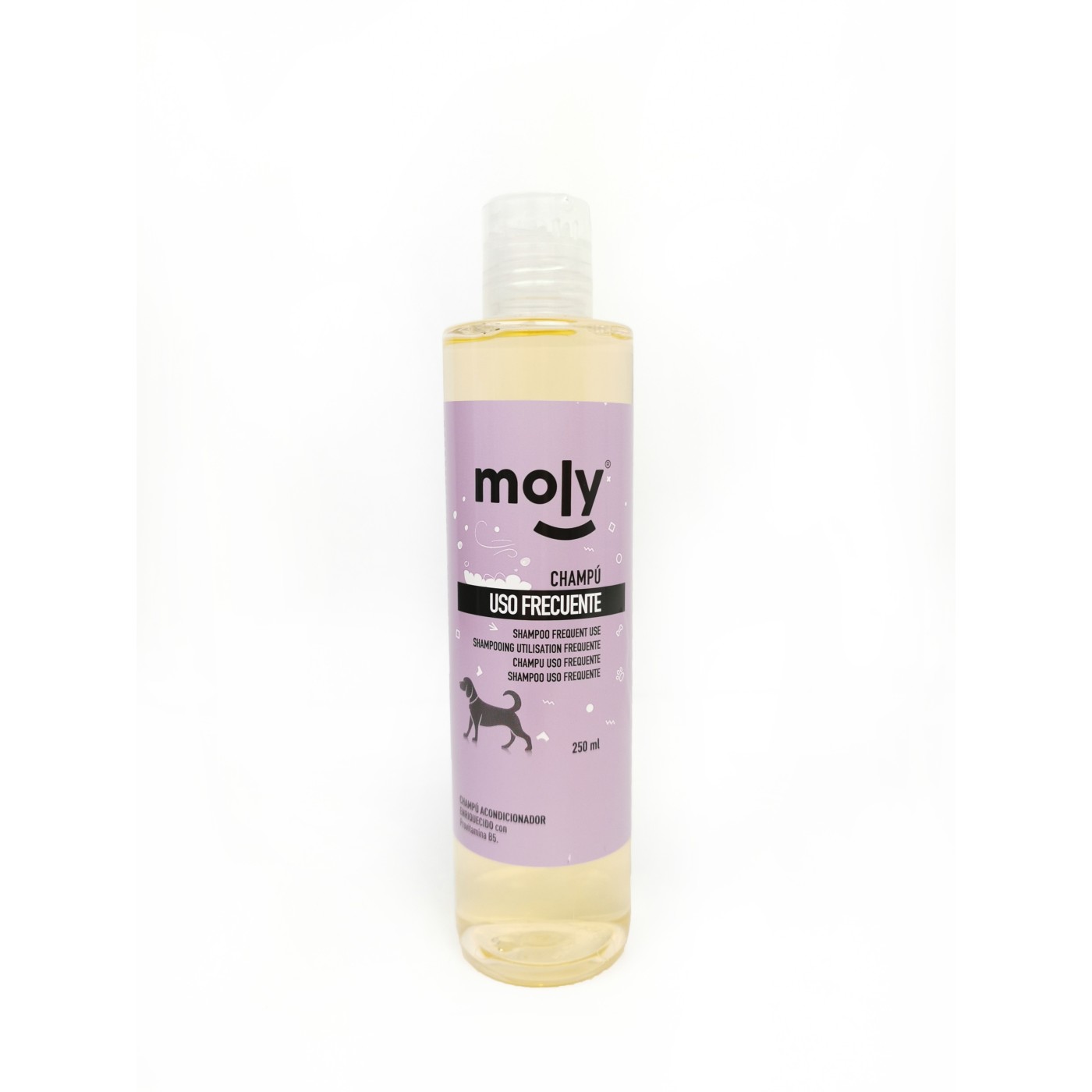 Champú Uso Frecuente 250 ml Moly | Limpieza Suave y Diaria para Todo Tipo de Perros