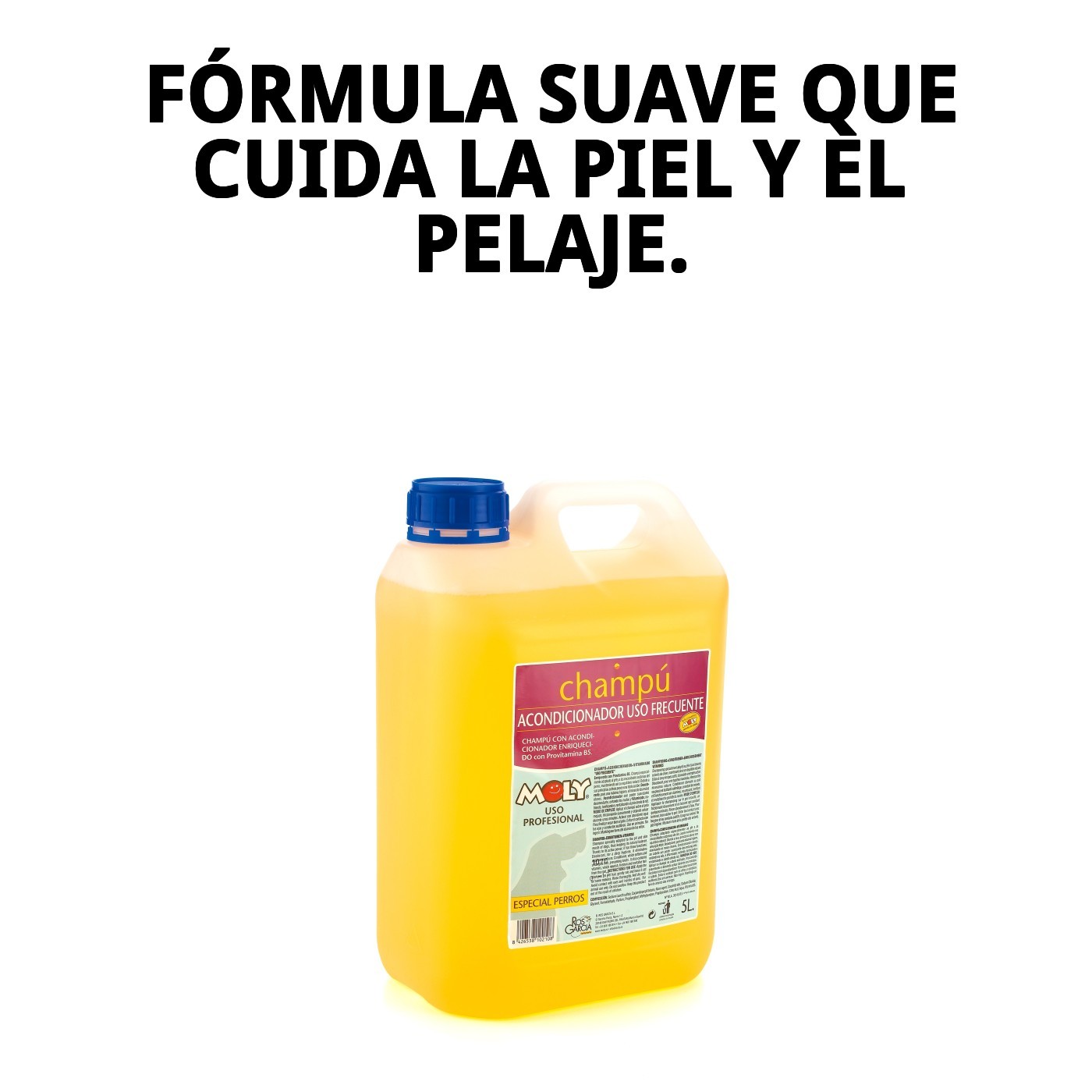 Champú Uso Frecuente 5 L Moly | Limpieza Suave y Diaria para Todo Tipo de Pelos