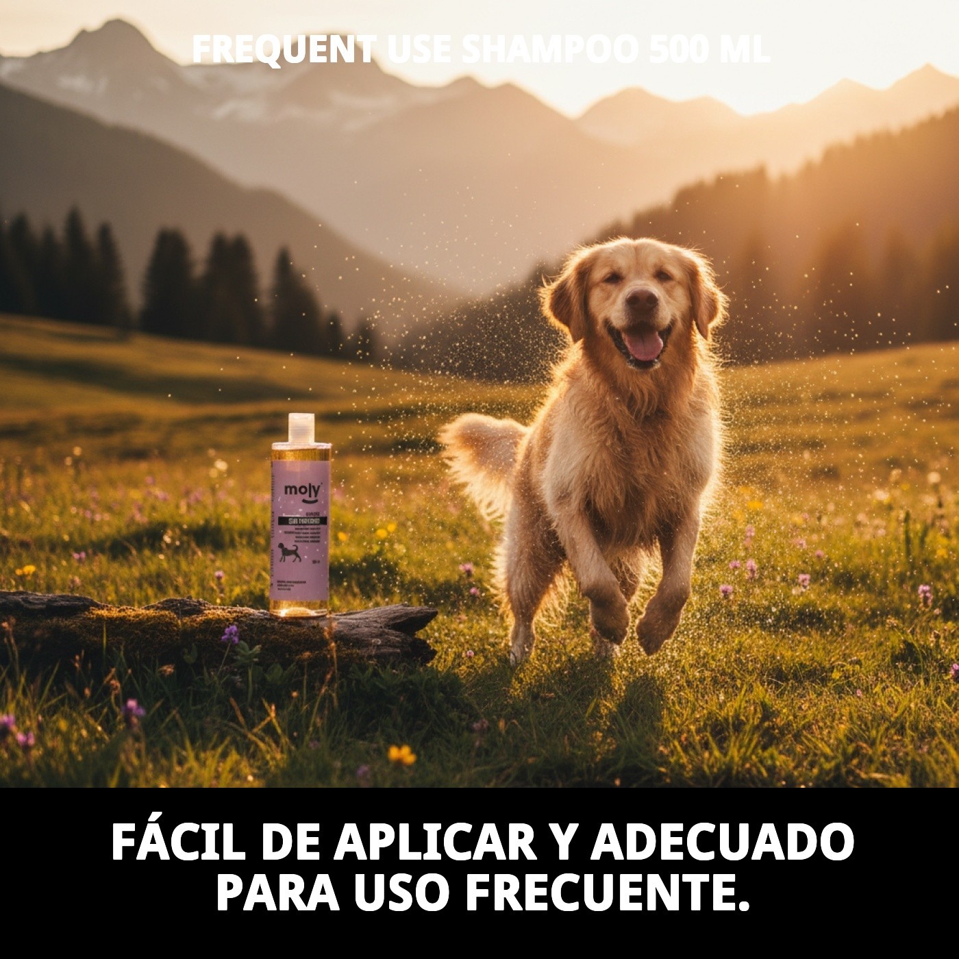 Champú Uso Frecuente 500 ml Moly | Limpieza Suave y Diario para Todo Tipo de Perros