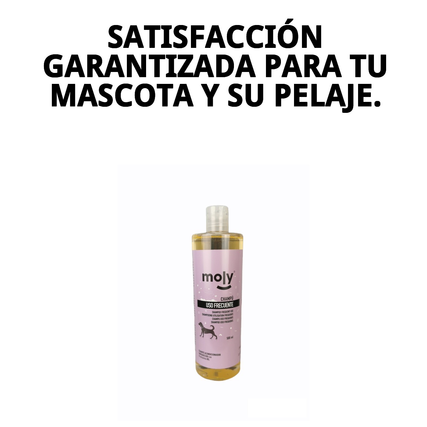 Champú Uso Frecuente 500 ml Moly | Limpieza Suave y Diario para Todo Tipo de Perros