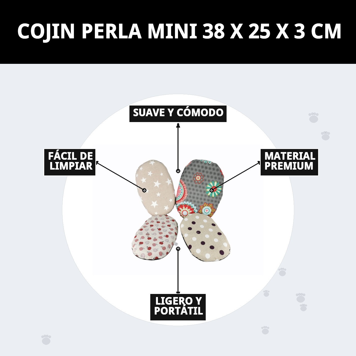 COJIN PERLA MINI 38 X 25 X 3 CM