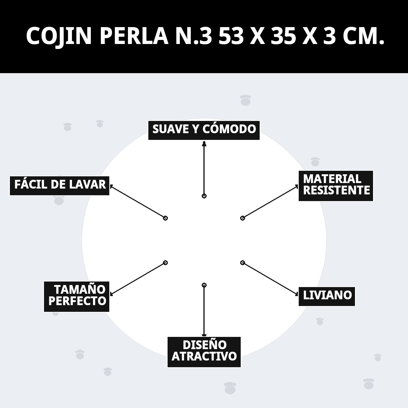 COJIN PERLA N.3  53 X 35 X 3 CM.