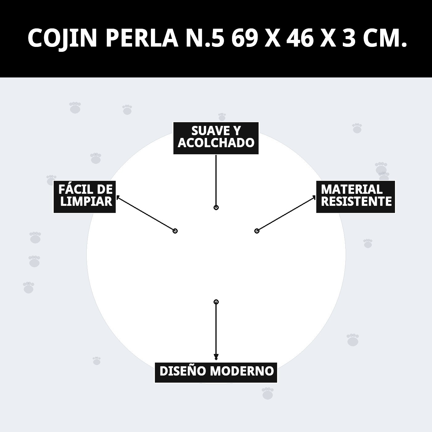 COJIN PERLA N.5 69 X 46 X 3 CM.