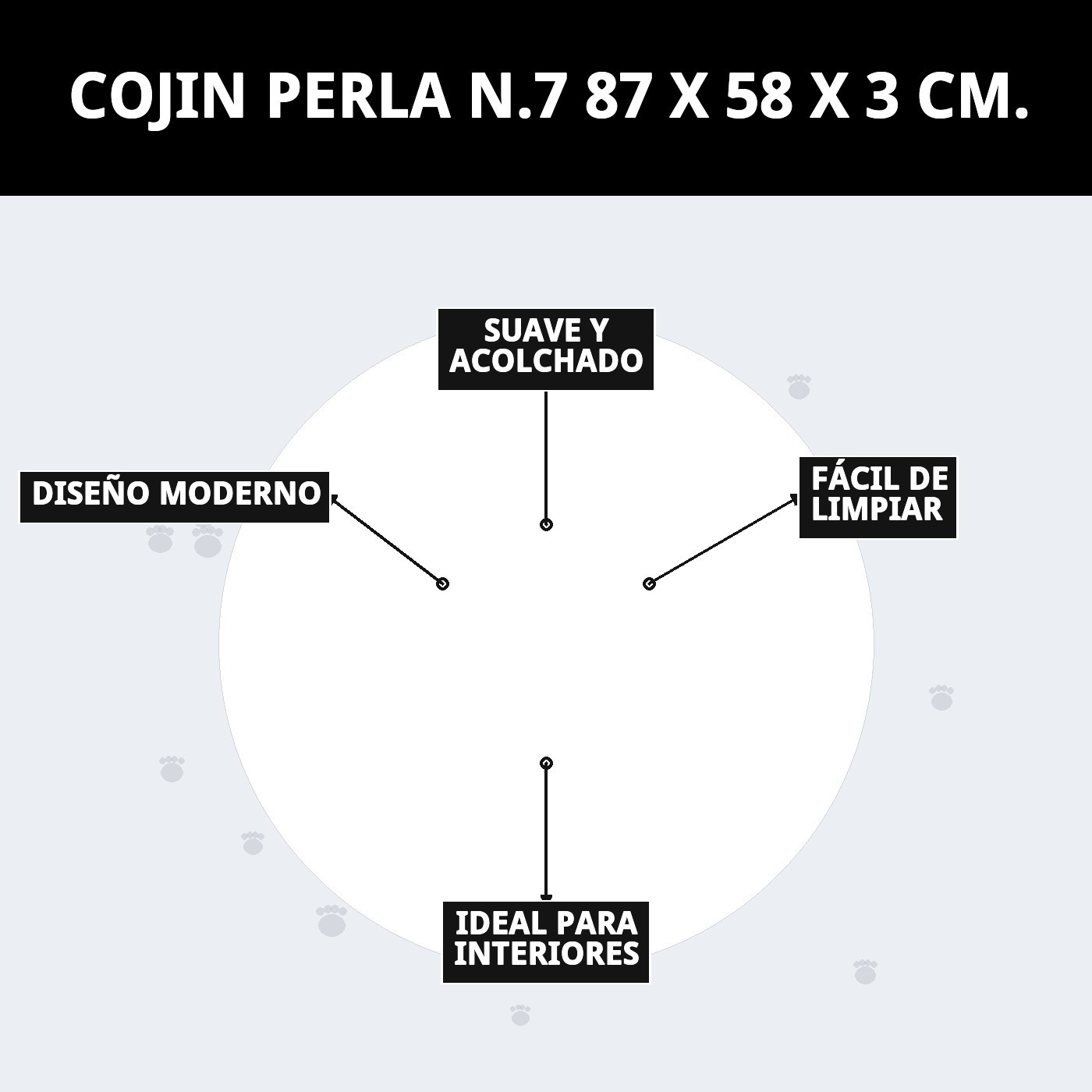COJIN PERLA N.7 87 X 58 X 3 CM.