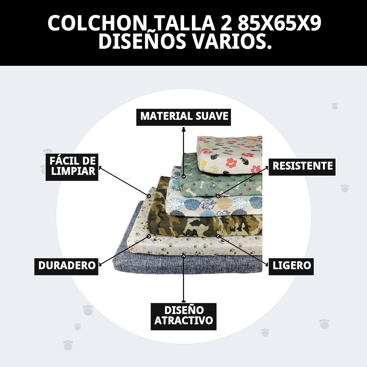 COLCHON TALLA 2 85X65X9 DISEÑOS VARIOS.