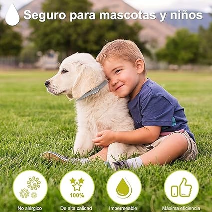 Collar Antiparasitario Moly para Perros y Gatos Medianos y Grandes 62,5 cm | Pack 2 Unidades | Protección Natural 8 Meses