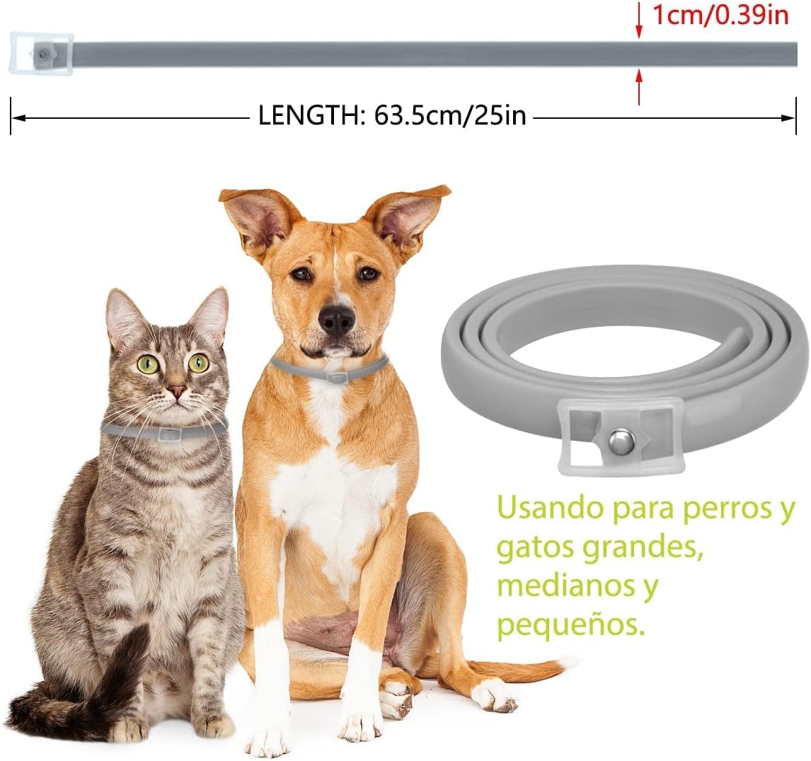 Collar Antiparasitario Moly para Perros y Gatos Medianos y Grandes 62,5 cm | Pack 2 Unidades | Protección Natural 8 Meses