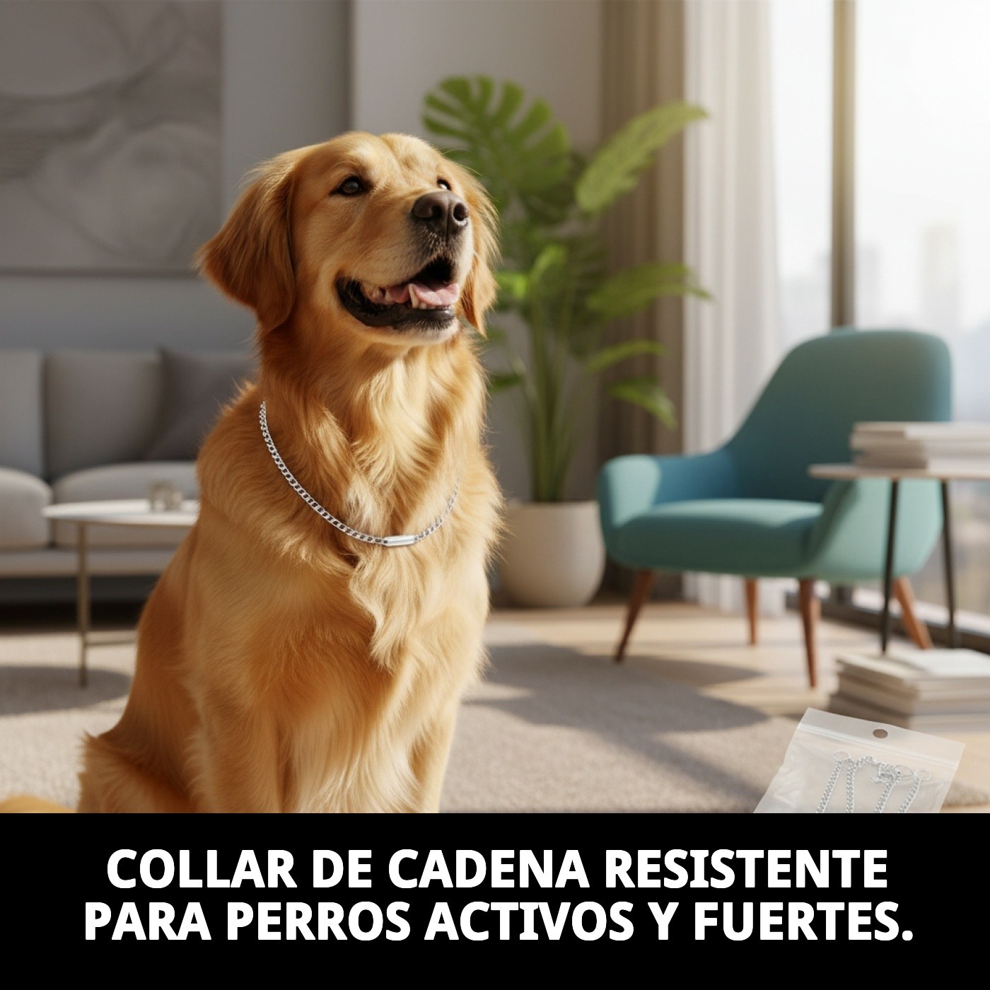 COLLAR CADENA C/PLACA 45cm X 3mm