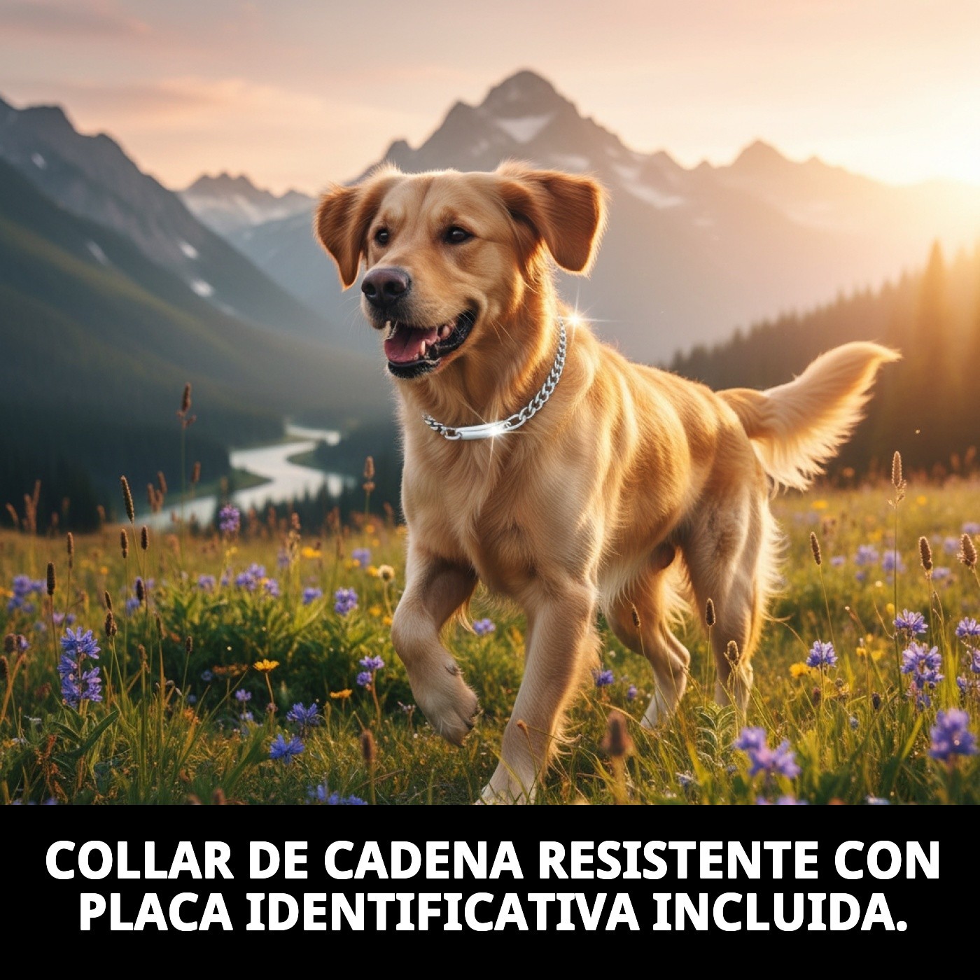 COLLAR CADENA C/PLACA 50cm X 3,5mm