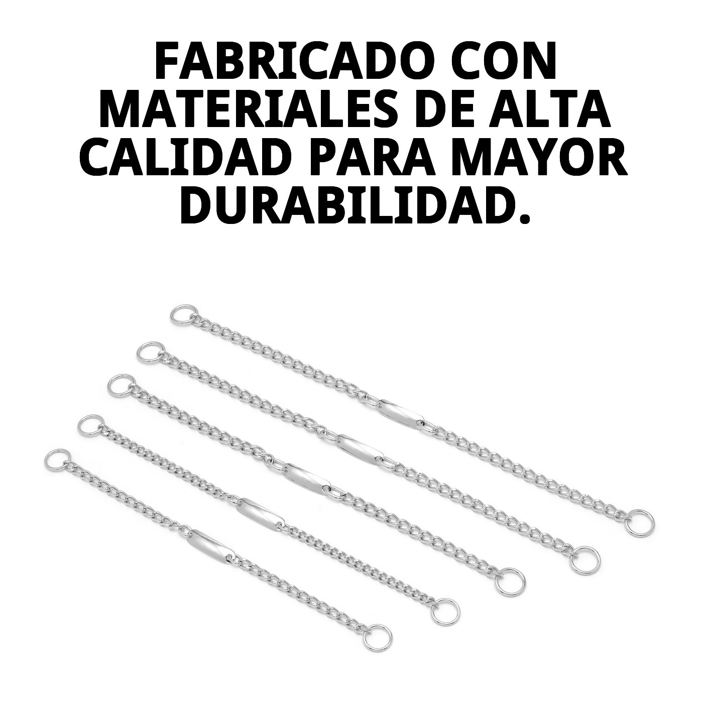 COLLAR CADENA C/PLACA 50cm X 3,5mm