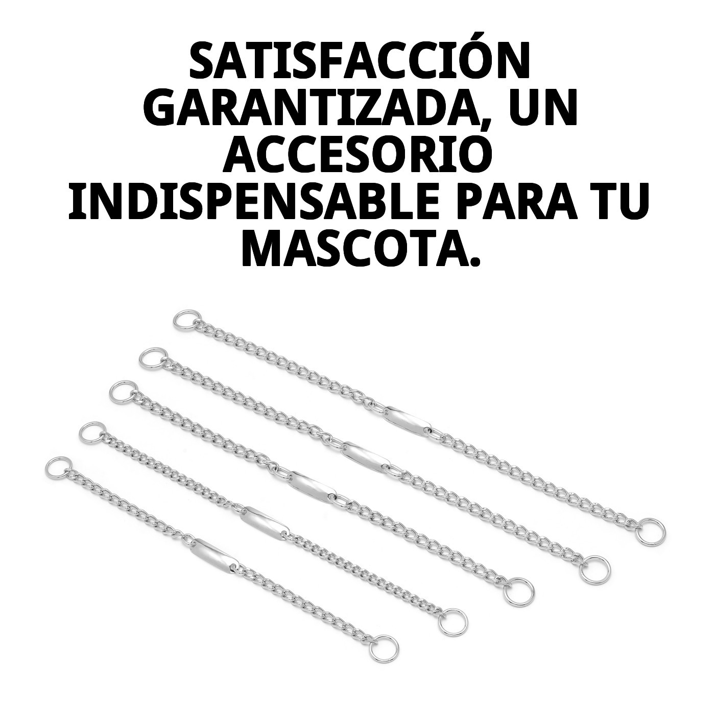 COLLAR CADENA C/PLACA 50cm X 3,5mm