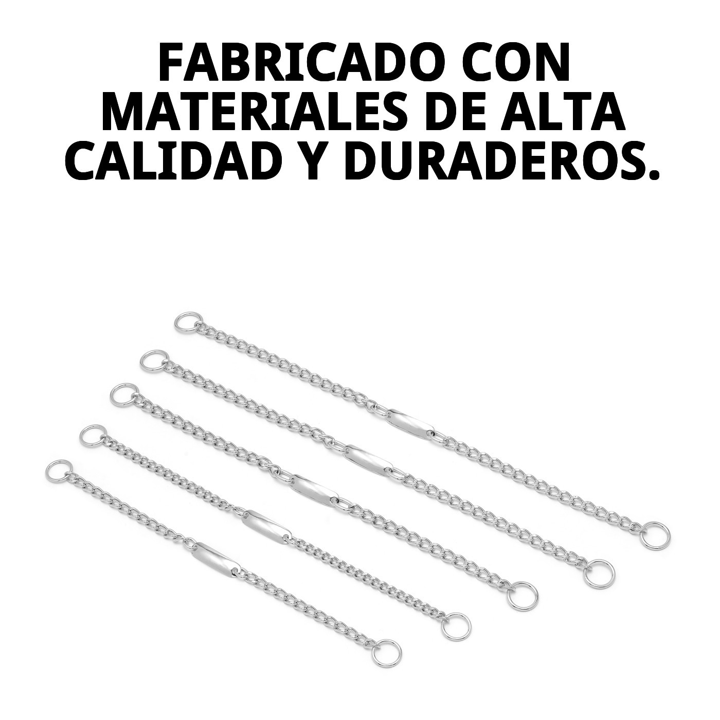 COLLAR CADENA C/PLACA 60cm X 3,5mm