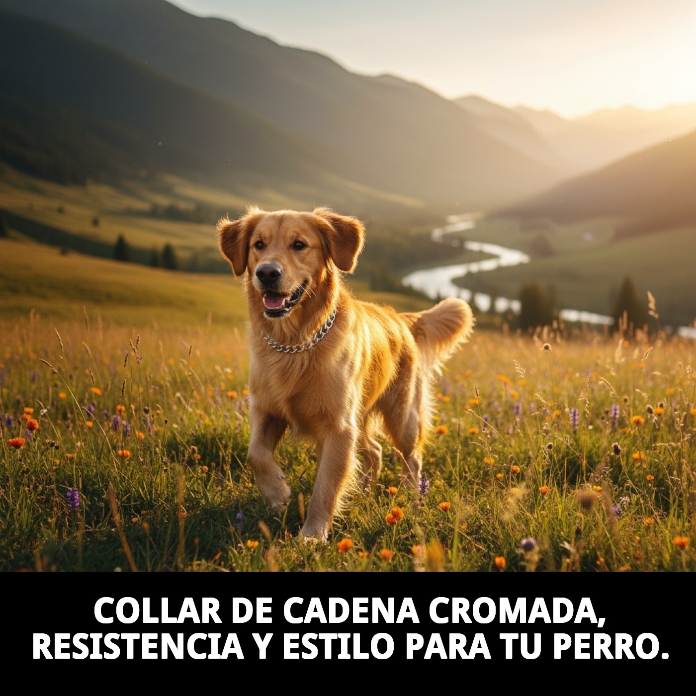 COLLAR CADENA CROMADA 55cm X 3,5mm