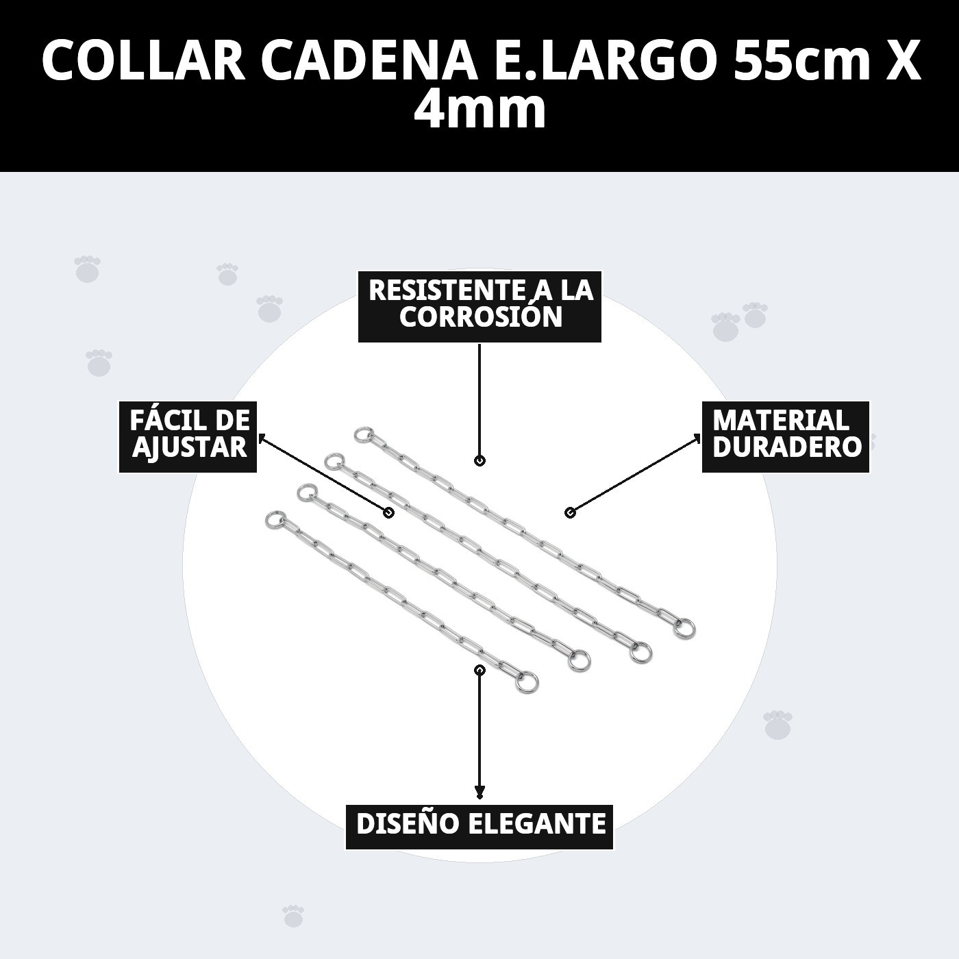 COLLAR CADENA E.LARGO 55cm X 4mm